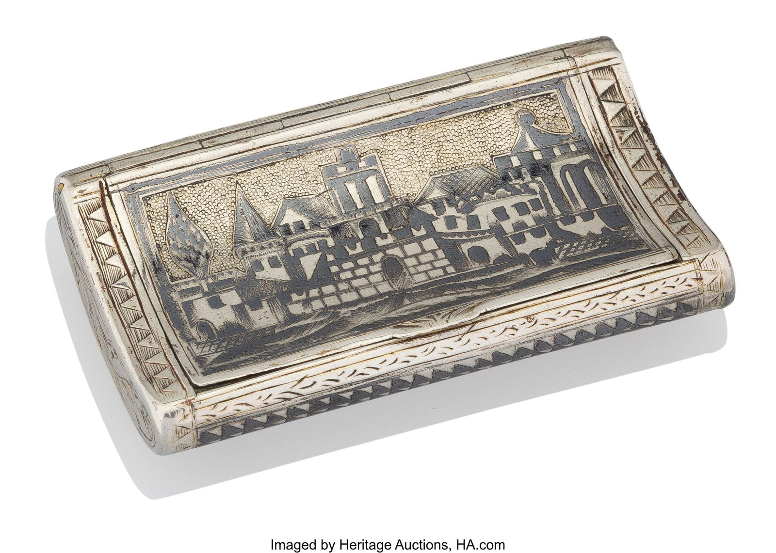 A Russian Gilt Silver and Niello Snuff Box Mosco (1 of 4)