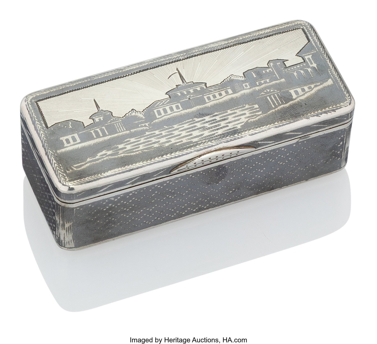 A Russian Niello and Partial Gilt Silver Snuff B (1 of 7)