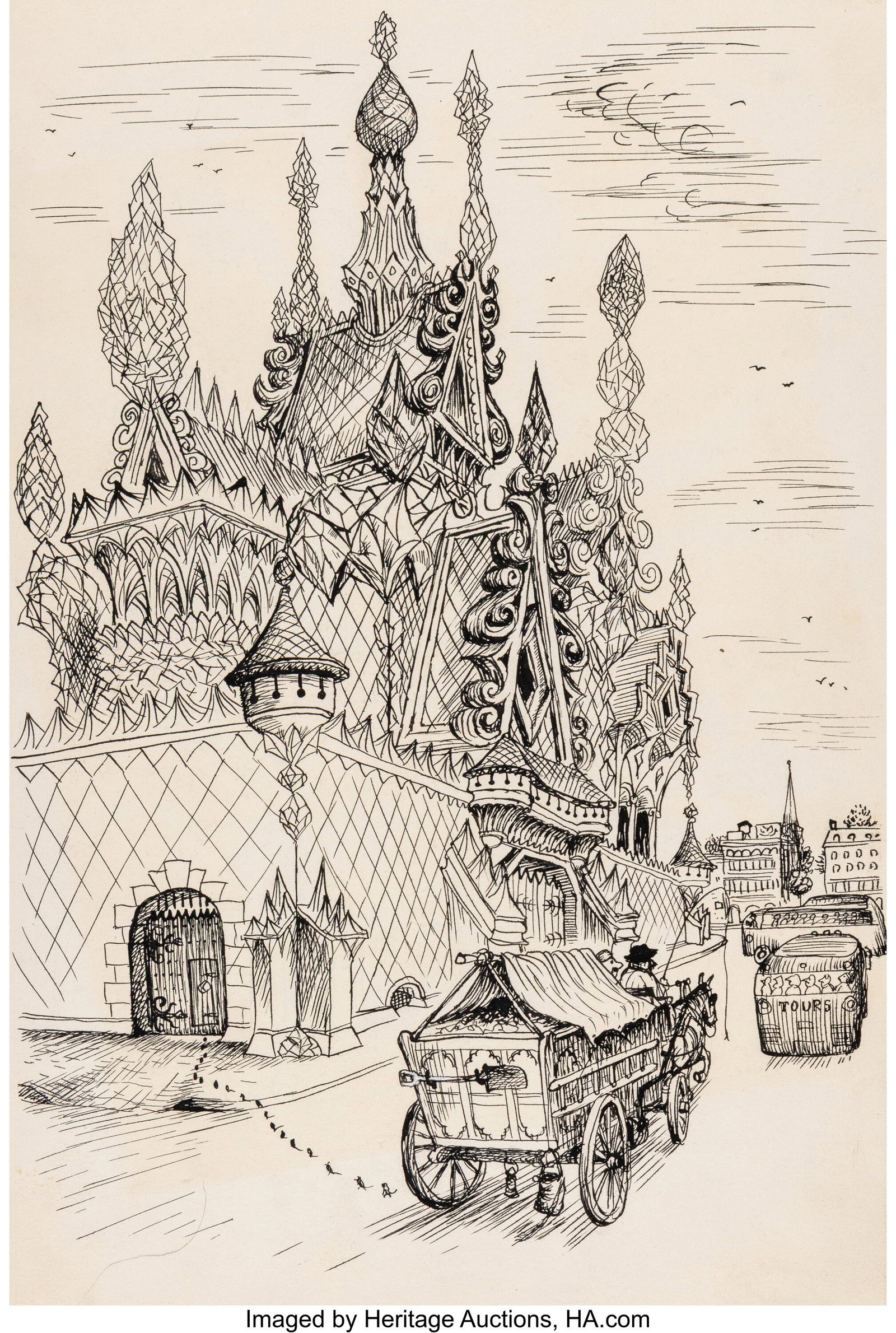Garth Williams (American, 1912-1996) The Diamond: Garth Williams (American, 1912-1996) The Diamond Palace, Miss Bianca book interior, 1962 Ink on paper 14-1/4 x 9-3/4 inches (36.2 x 24.8 cm)