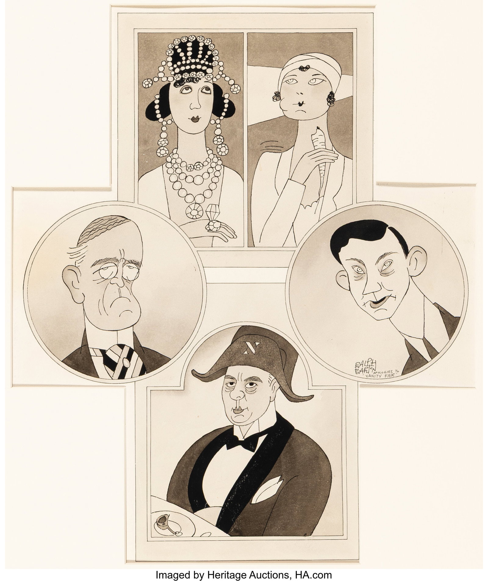 Ralph Barton (American, 1891-1931) Heroes of the (1 of 3)