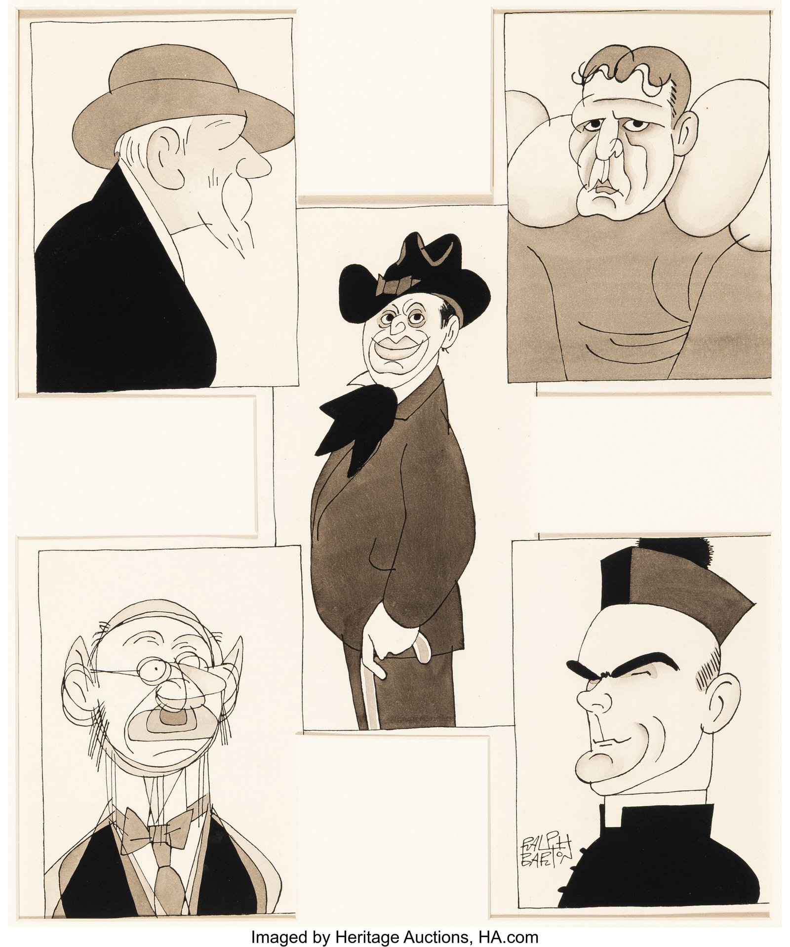 Ralph Barton (American, 1891-1931) Heroes of the (1 of 3)