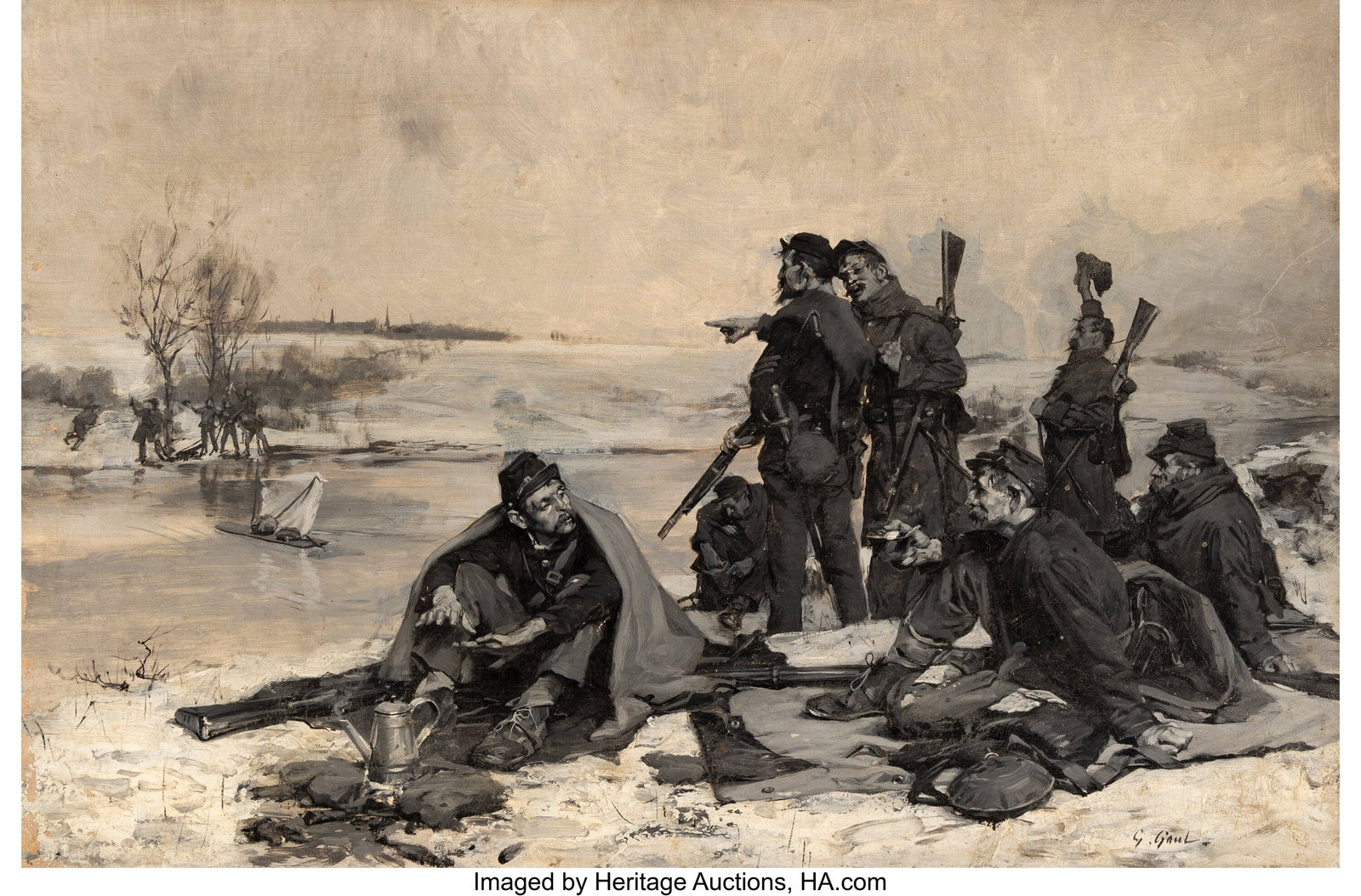 Gilbert Gaul (American, 1855-1919) Christmas Day (1 of 3)