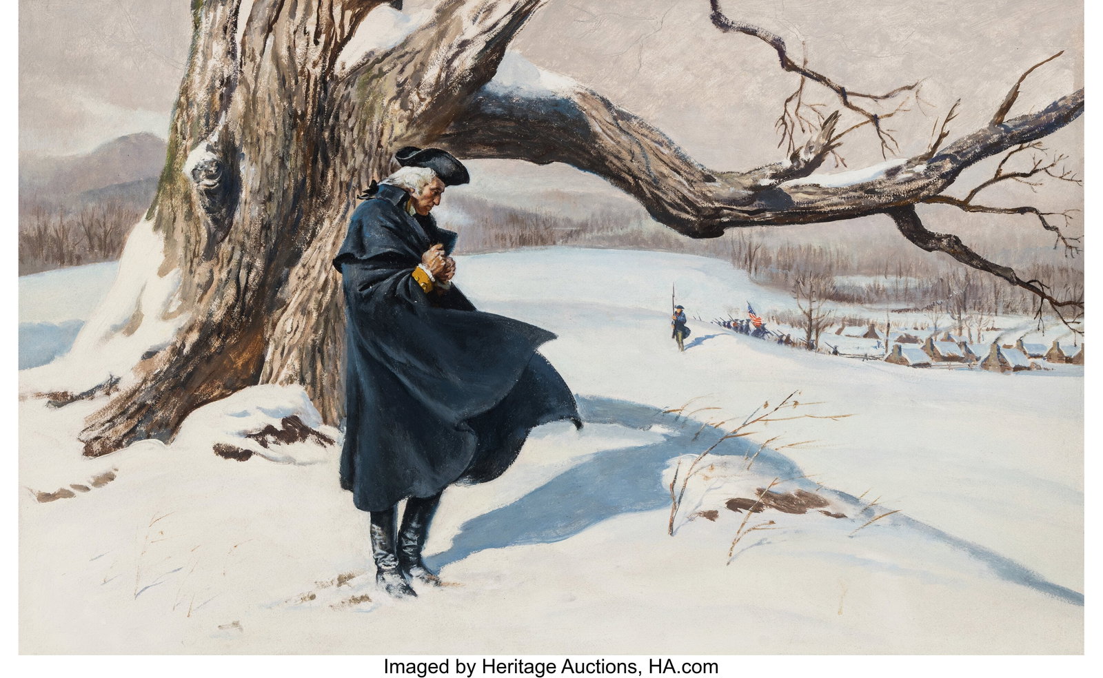 Walter Martin Baumhofer (American, 1904-1987) A : Walter Martin Baumhofer (American, 1904-1987) A Prayer for the Future, President George Washington Oil on board 22 x 34-1/2 inches (55.9 x 87.6 cm) At