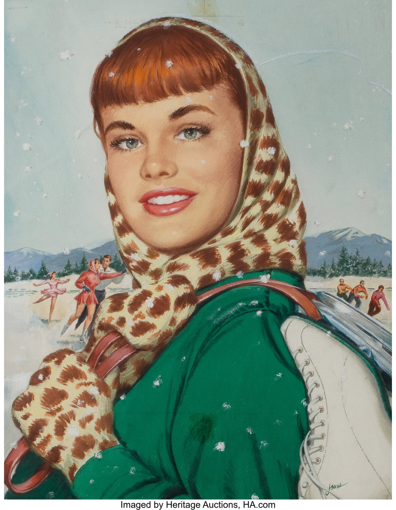 John Jones (American, 20th Century) Ice Queen, T: John Jones (American, 20th Century) Ice Queen, Toronto Star Weekly magazine cover, January 27, 1946 Gouache on board 18 x 14 inches (45.7 x 35.6 cm