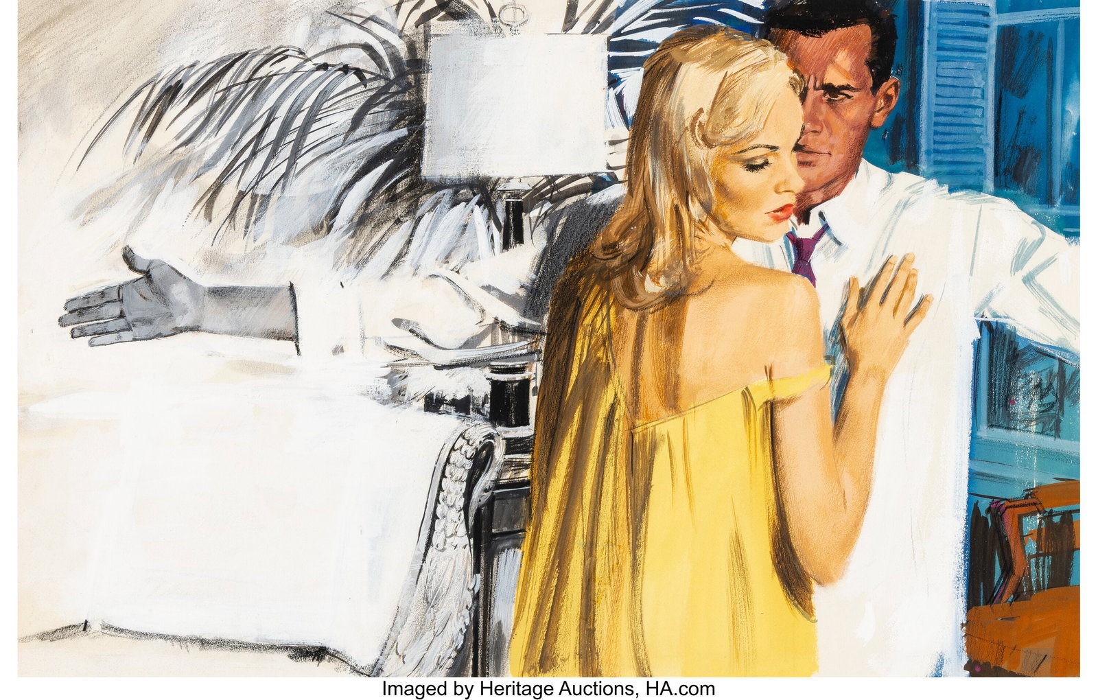 American Artist (20th Century) Me: I Love You, l: American Artist (20th Century) Me: I Love You, likely Knight magazine interior Gouache on board 20 x 22-3/4 inches (50.8 x 57.8 cm) Not signed While p