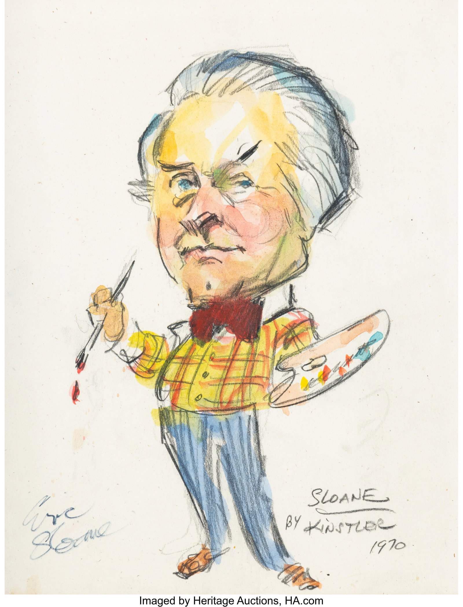 Everett Raymond Kinstler (American, 1926-2019) E: Everett Raymond Kinstler (American, 1926-2019) Eric Sloane, 1970 Watercolor and pencil on paper 11 x 8-1/2 inches (27.9 x 21.6 cm) (sheet) S