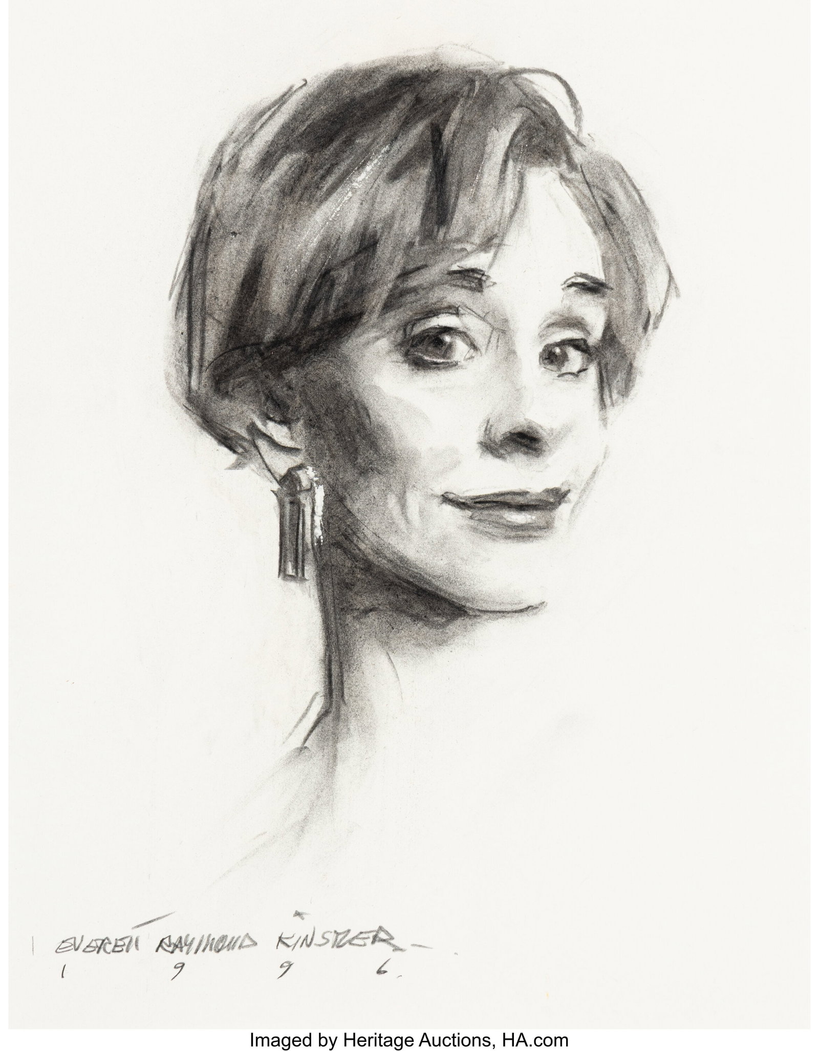 Everett Raymond Kinstler (American, 1926-2019) C: Everett Raymond Kinstler (American, 1926-2019) Carol Burnett, 1996 Charcoal on paper 16 x 12-1/2 inches (40.6 x 31.8 cm) (sight) Signed and 