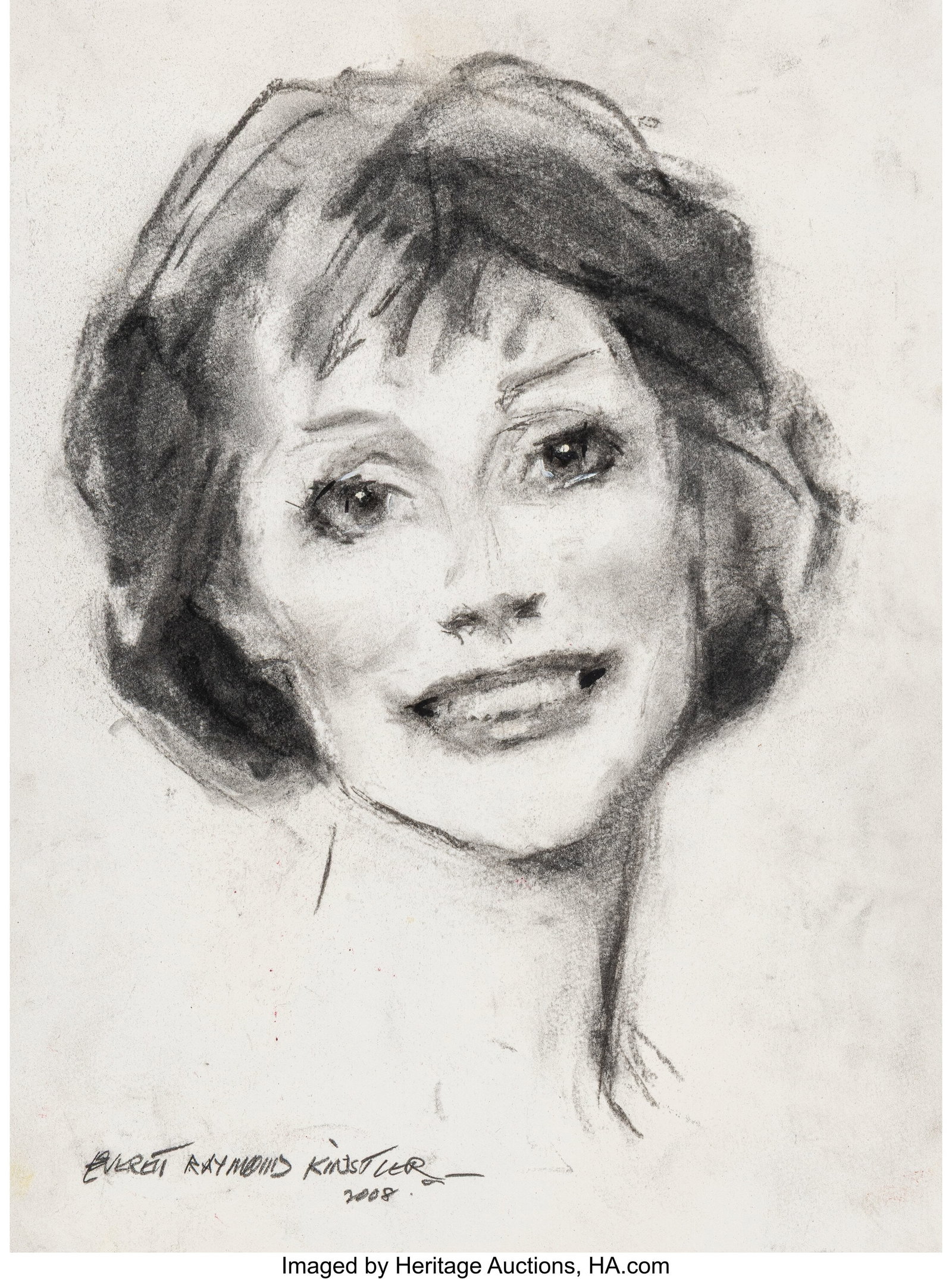 Everett Raymond Kinstler (American, 1926-2019) M: Everett Raymond Kinstler (American, 1926-2019) Mary Tyler Moore, 2008 Charcoal on paper 12 x 9 inches (30.5 x 22.9 cm) (sheet) Signed and dated 