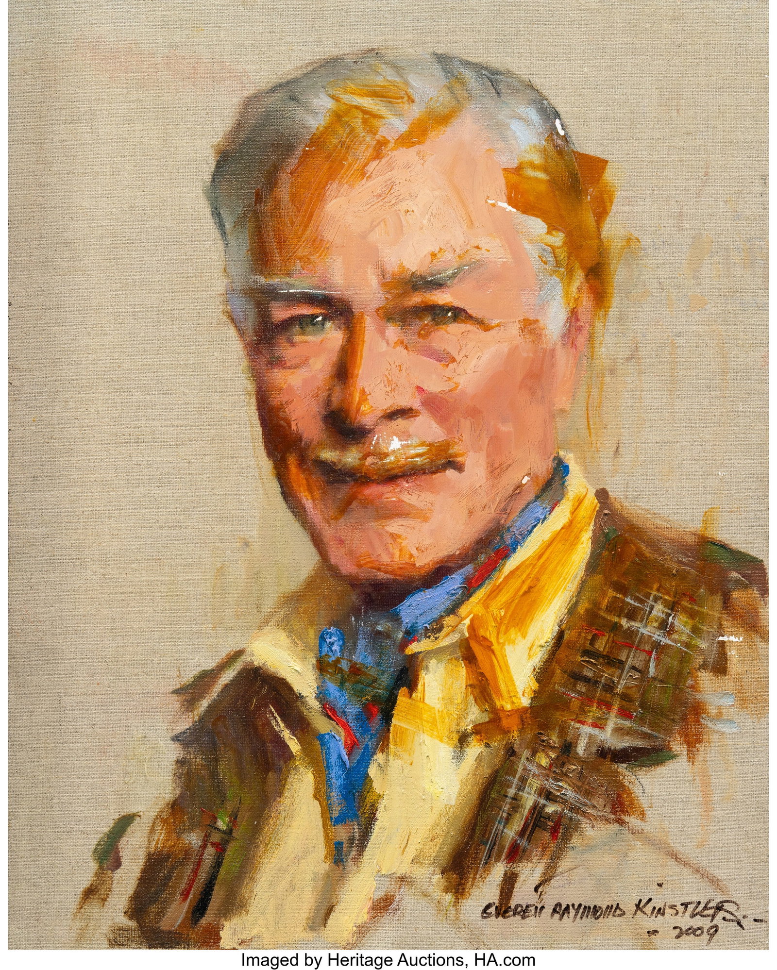 Everett Raymond Kinstler (American, 1926-2019) C: Everett Raymond Kinstler (American, 1926-2019) Christopher Plummer study, 2009 Oil on canvas 20 x 16 inches (50.8 x 40.6 cm) Signed and dated lower right&