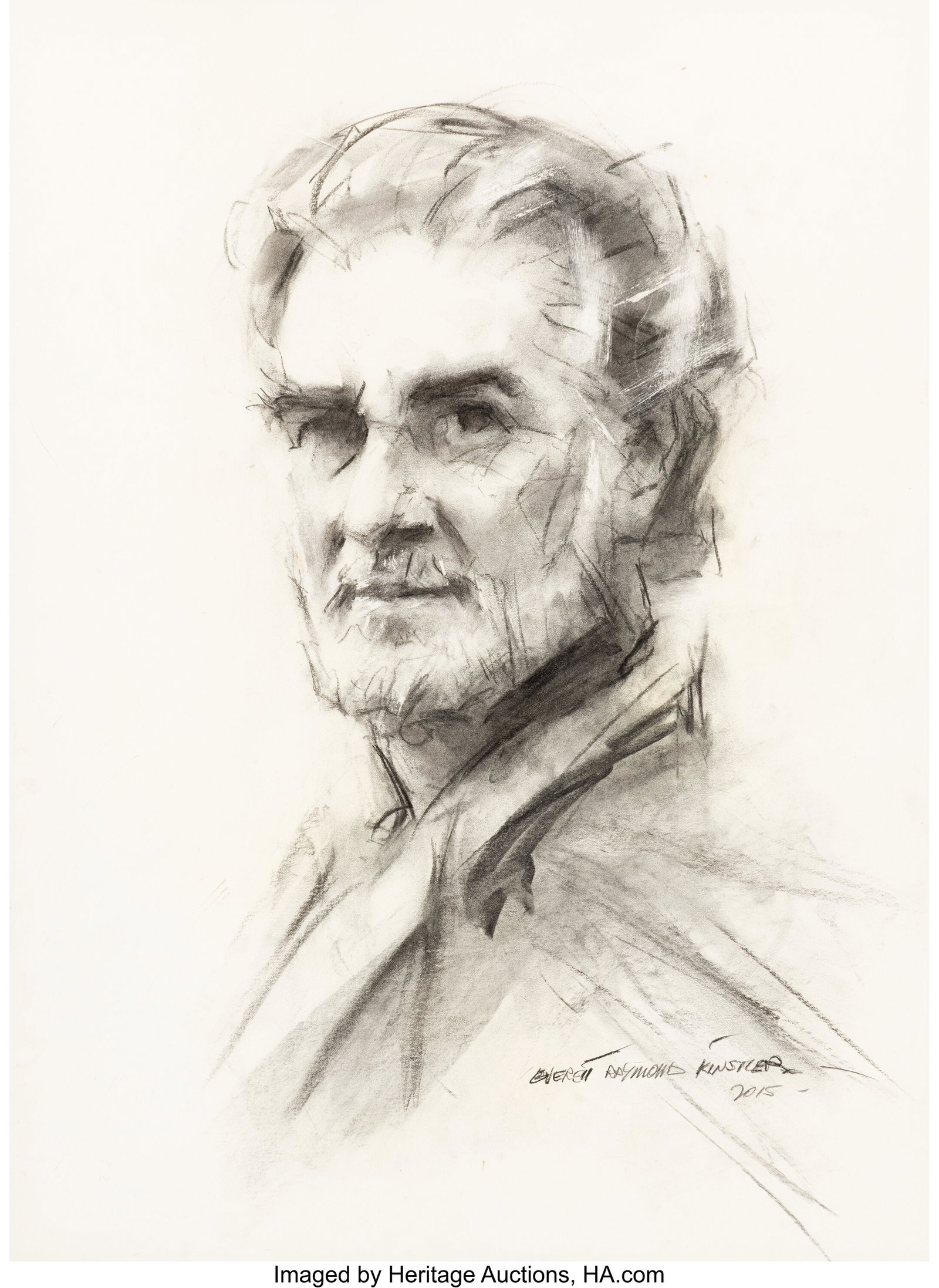 Everett Raymond Kinstler (American, 1926-2019) P: Everett Raymond Kinstler (American, 1926-2019) Placido Domingo, 2015 Charcoal on paper 22-1/4 x 16-1/4 inches (56.5 x 41.3 cm) (sheet) S