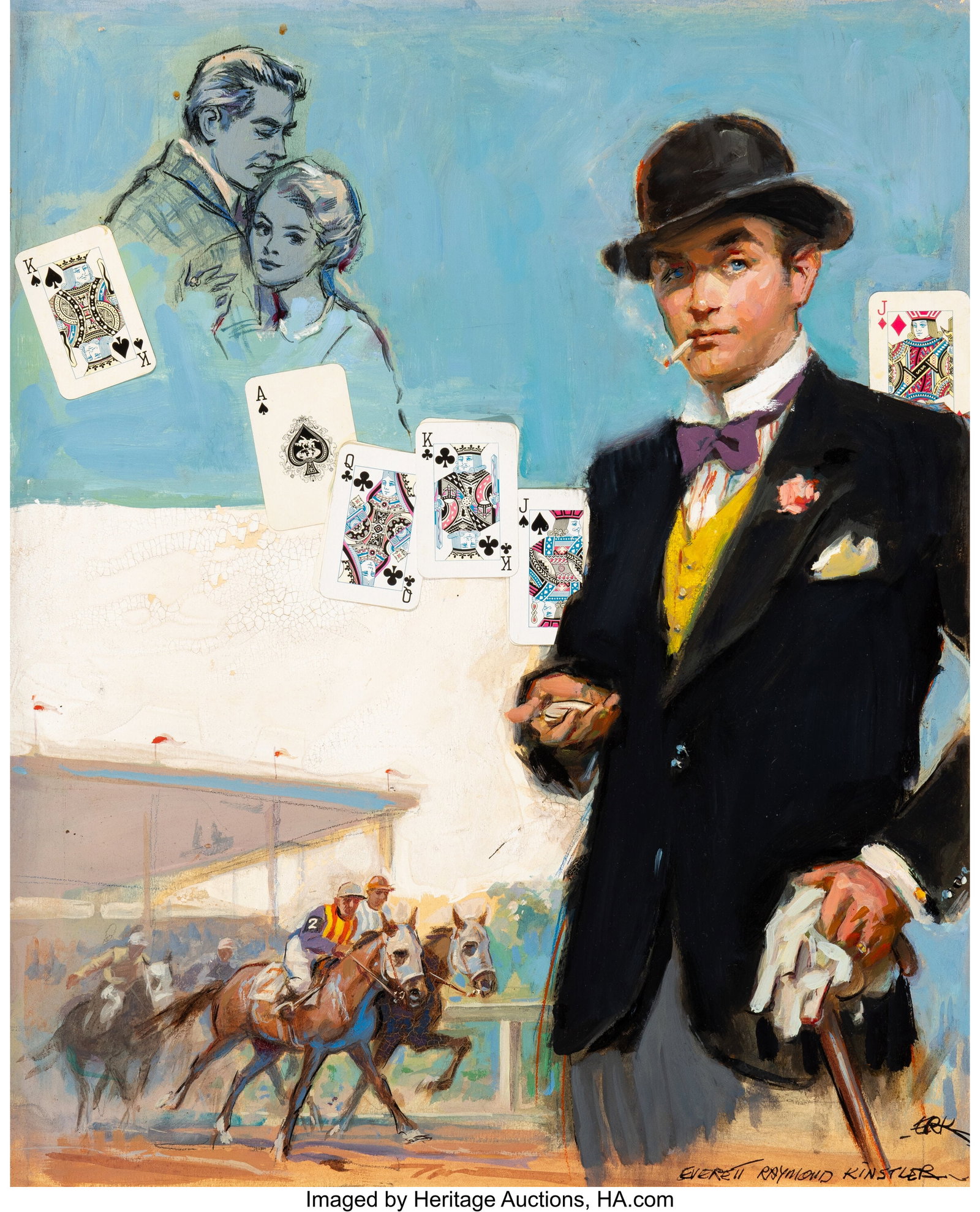 Everett Raymond Kinstler (American, 1926-2019) T: Everett Raymond Kinstler (American, 1926-2019) The Kentucky General Mixed media with collage on board 17-1/2 x 14-1/4 inches (44.5 x 36.2 cm) Signed and