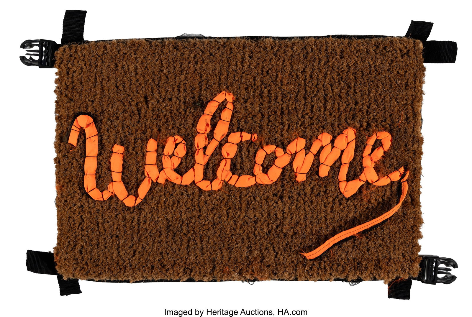 Banksy (b. 1974) Welcome Mat, 2019 Life vest fab: Banksy (b. 1974) Welcome Mat, 2019 Life vest fabric on fiber doormat 17 x 23-1/2 inches (43.2 x 59.7 cm) Edition of 500 Produced by Gross Domestic