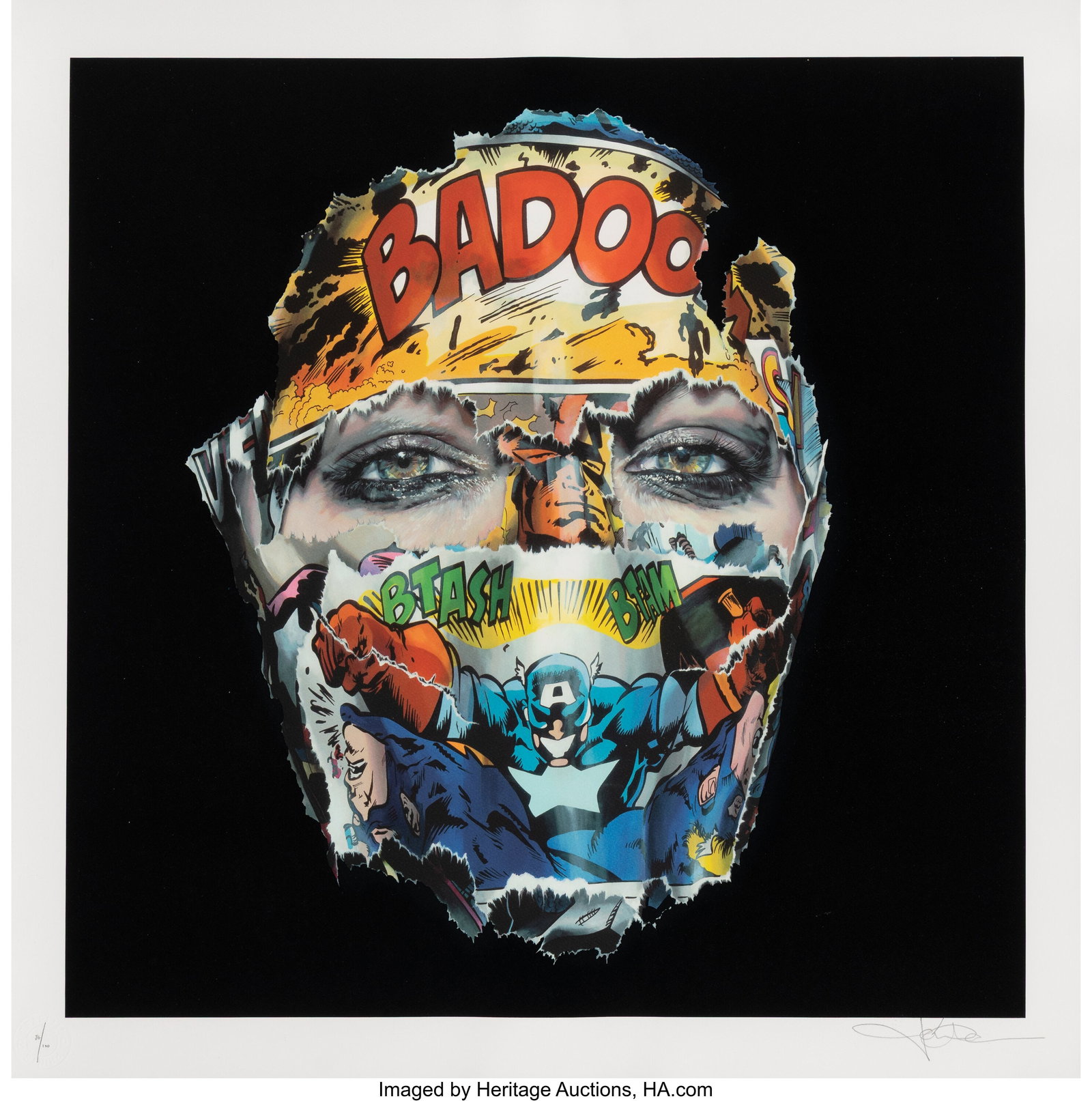 Sandra Chevrier (b. 1983) La cage entre l'ombre : Sandra Chevrier (b. 1983) La cage entre l'ombre et la lumière (Black), 2022 Screenprint in colors on wove paper 27-1/2 x 27-1/2 inches (69.8