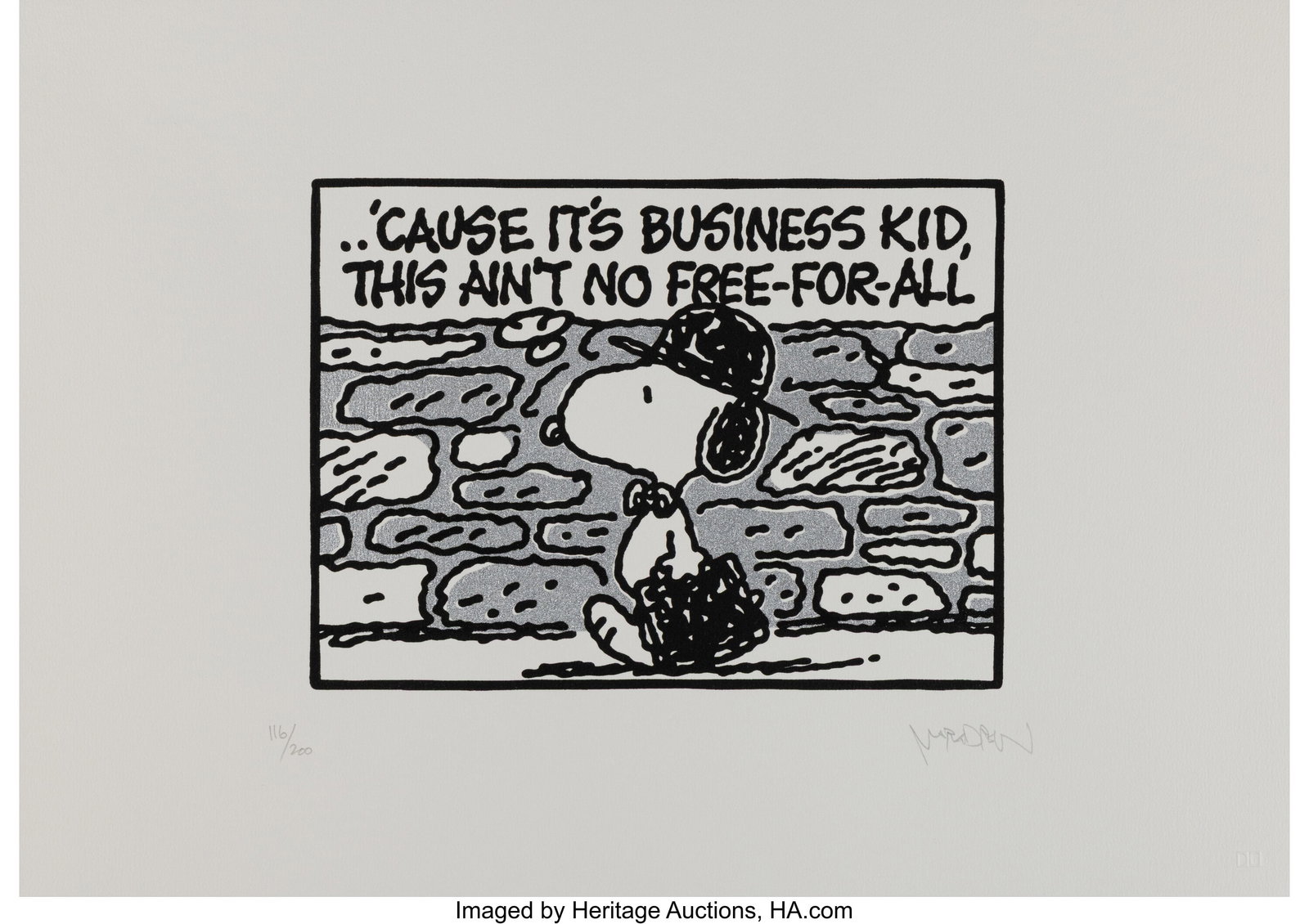Mark Drew (b. 1978) Business Kid (Gangstarr Silv: Mark Drew (b. 1978) Business Kid (Gangstarr Silver Variant), 2025 Screenprint in colors on wove paper 11-3/4 x 16-1/2 inches (29.8 x 41.9 cm