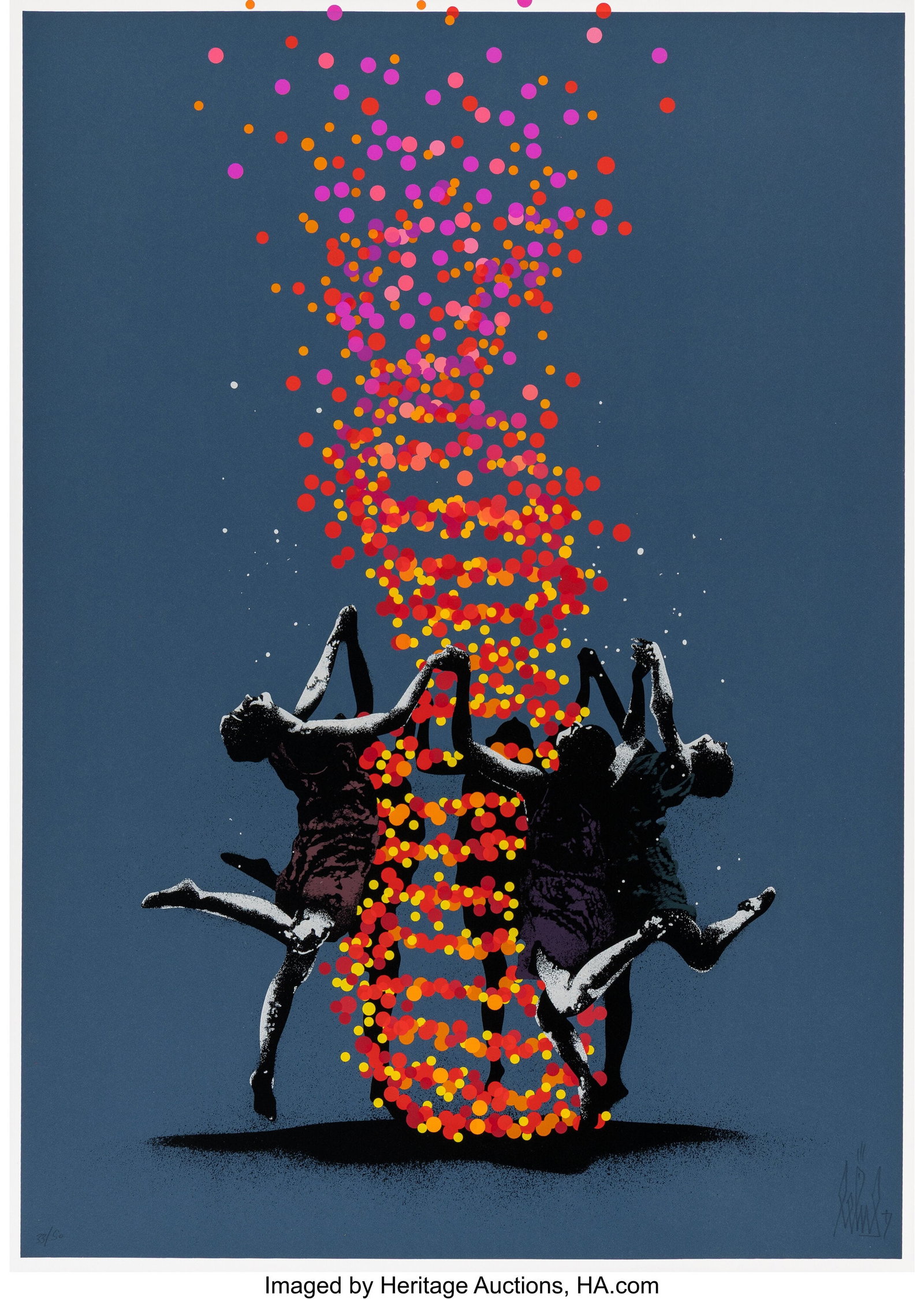 Eelus (b. 1979) We All Fall Down, 2017 Screenpri: Eelus (b. 1979) We All Fall Down, 2017 Screenprint in colors on wove paper 37-3/4 x 19-3/4 inches (95.9 x 50.2 cm) (sheet) Ed. 3