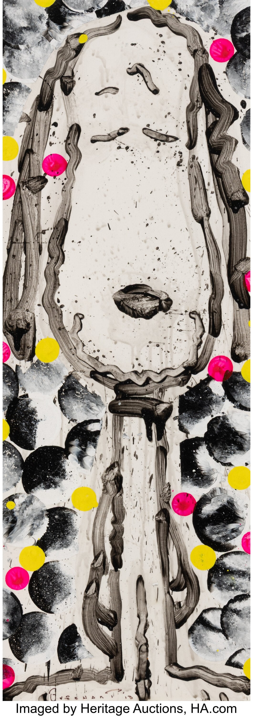 Tom Everhart (b. 1952) Sugar Free Homie 4, 2013 : Tom Everhart (b. 1952) Sugar Free Homie 4, 2013 Acrylic and varnish on wove paper 42 x 15 inches (106.7 x 38.1 cm) (sheet) Signed and dated low