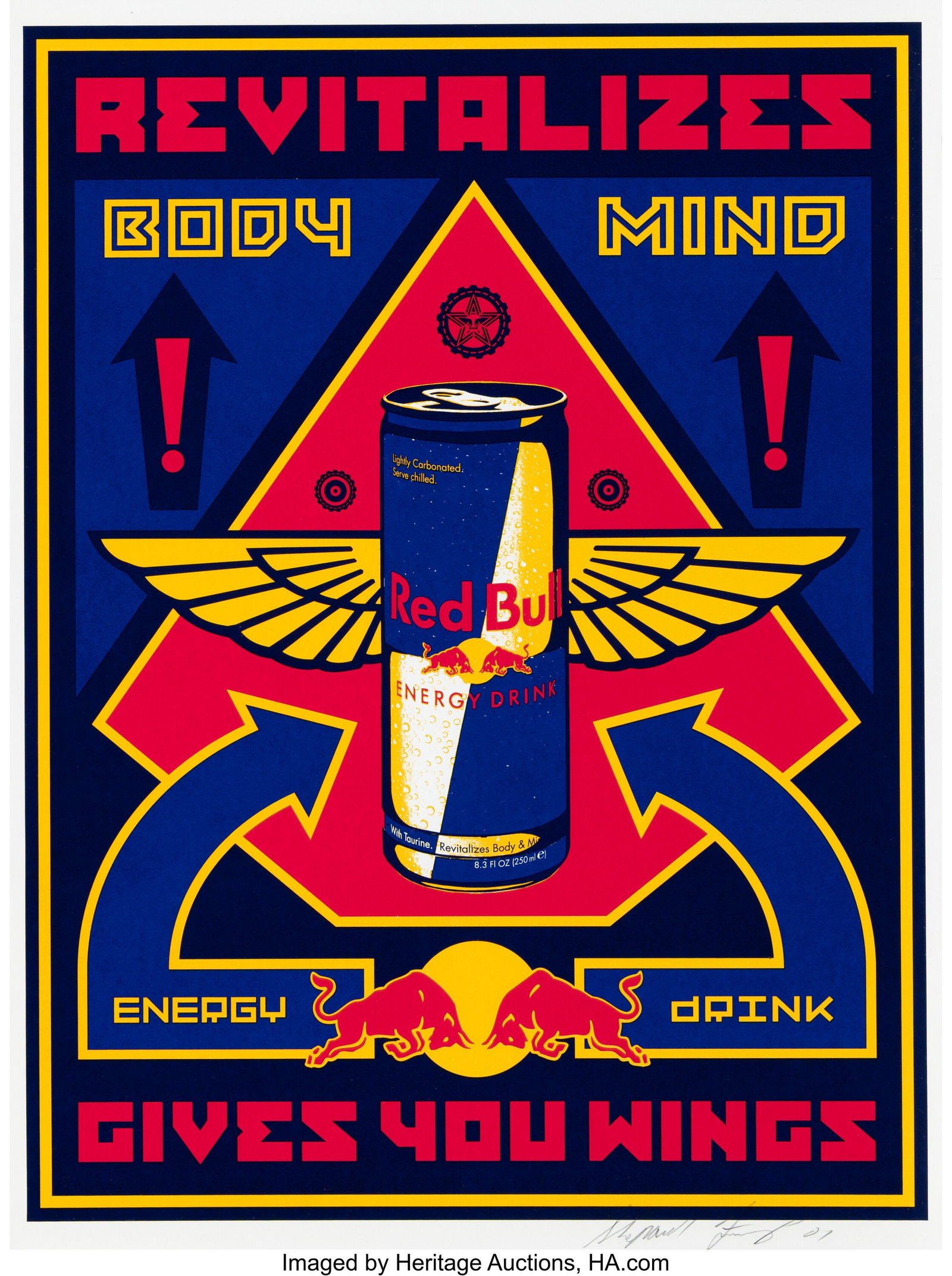 Shepard Fairey (b. 1970) Red Bull, 2001 Screenpr (1 of 1)