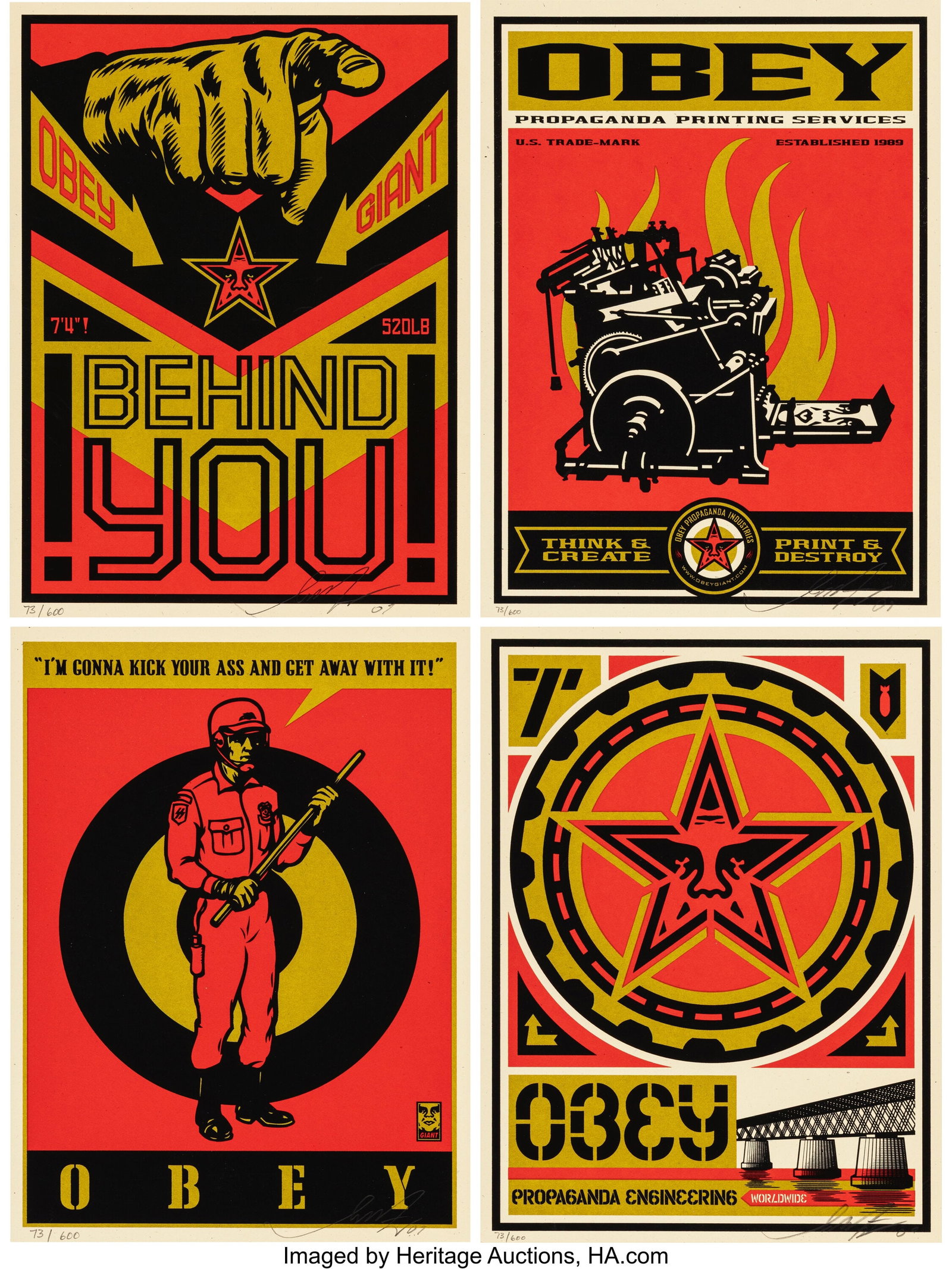 Shepard Fairey (b. 1970) Obey: Supply & Demand B: Shepard Fairey (b. 1970) Obey: Supply & Demand Box Set, 2009 Screenprints in colors on wove paper and hardcover book 12-3/8 x 9-3/8 inches (31.4 x 