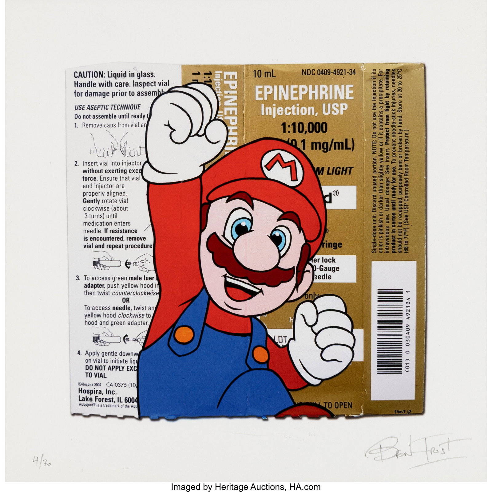 Ben Frost (b. 1975) Super Mario, 2018 Archival p: Ben Frost (b. 1975) Super Mario, 2018 Archival pigment print on wove paper 11-3/4 x 11-3/4 inches (29.8 x 29.8 cm) (sheet) Ed. 4
