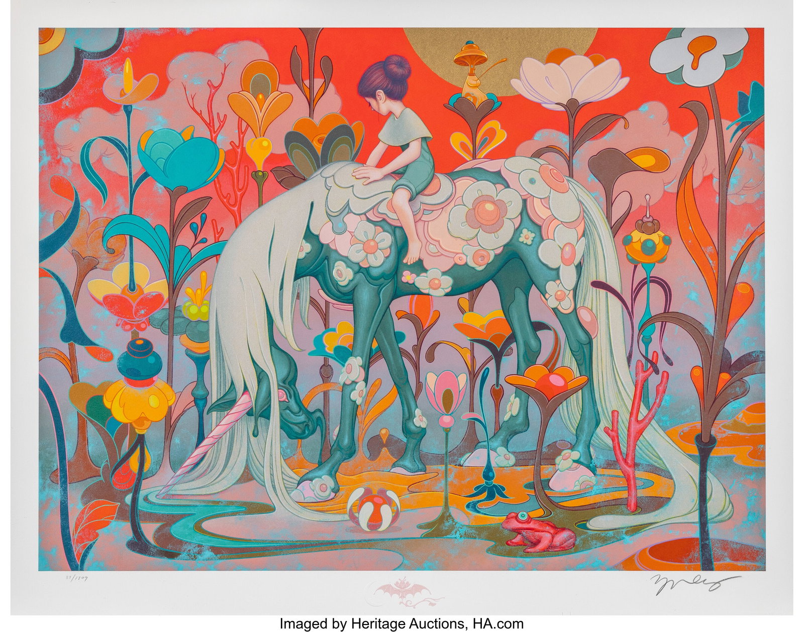 James Jean (b. 1979) Traveler, 2018 Archival pig: James Jean (b. 1979) Traveler, 2018 Archival pigment print in colors with holographic ink on Cotton Rag paper 20-1/2 x 26 inches (52.1 x 66.0 cm) &lp