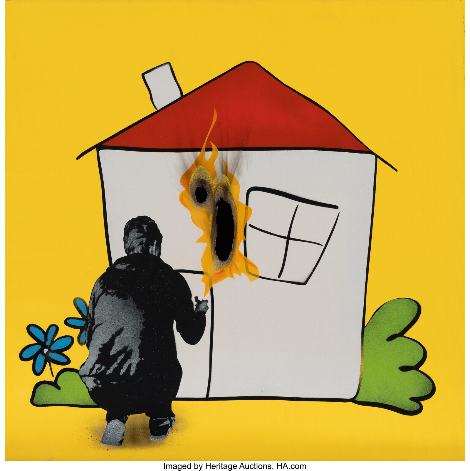 Kunstrasen (20th Century) Don't Burn What You've: Kunstrasen (20th Century) Don't Burn What You've Built, 2022 Mixed media on canvas 20 x 20 inches (50.8 x 50.8 cm) Ed. 2/3 Signed, titled&comma