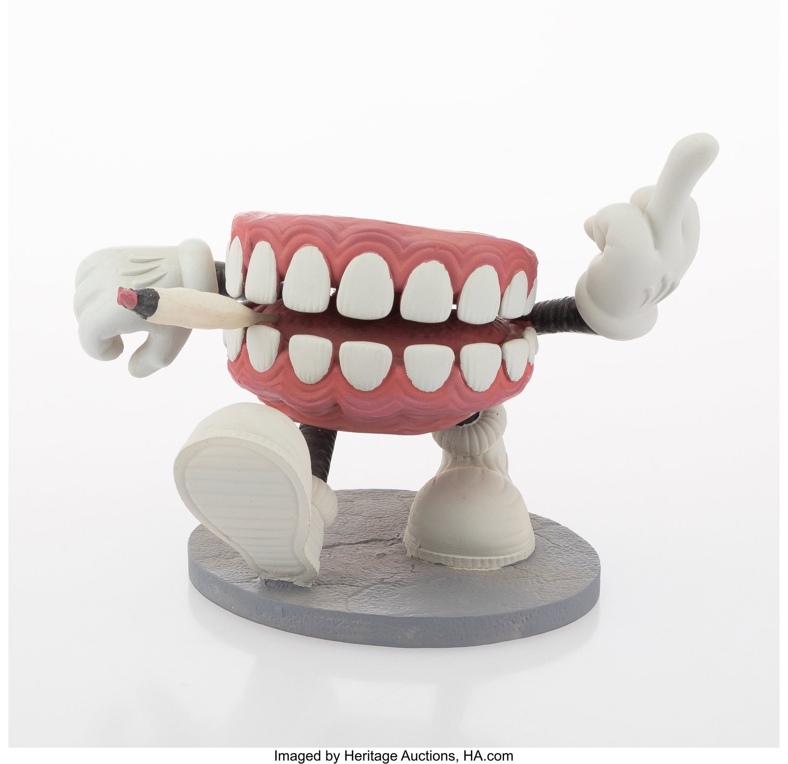AJ Masthay (b. 1975) FuckUMan; F@%K YOU, MAN : AJ Masthay (b. 1975) FuckUMan; F@%K YOU, MAN (two works), 2017 Linoleum print in colors on Stonehenge paper and painted cast resin 14-1/4 