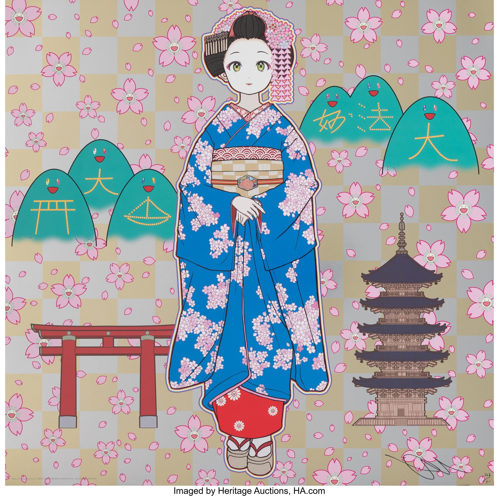 Takashi Murakami (b. 1962) Maiko in Springtime K (1 of 1)