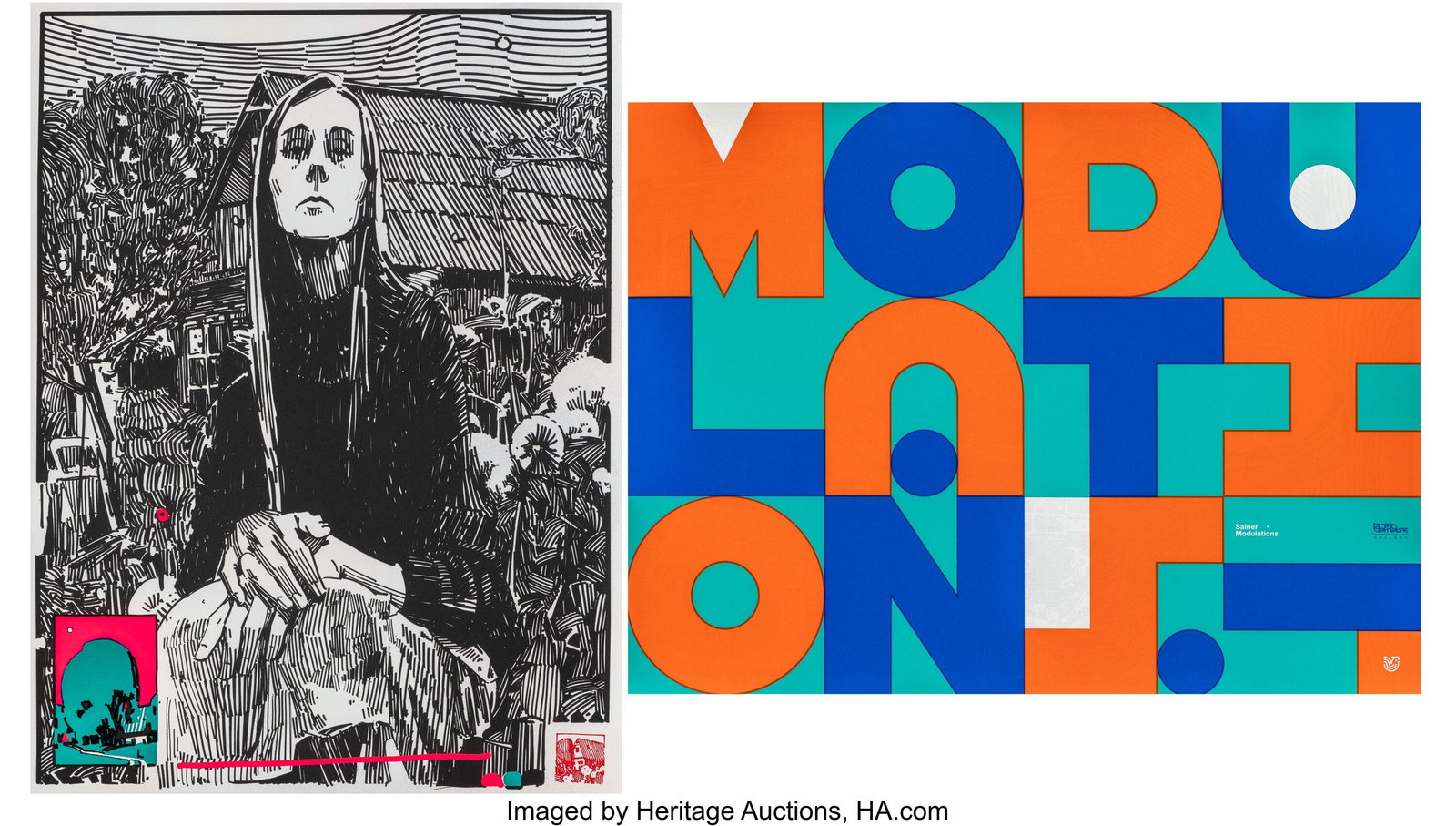 Sainer (b. 1988) The Red, from Modulations: Coll: Sainer (b. 1988) The Red, from Modulations: Collectors Edition Box, 2021 Screenprint in colors on wove paper 25-1/2 x 19 inches (64.8 x 48.3 c