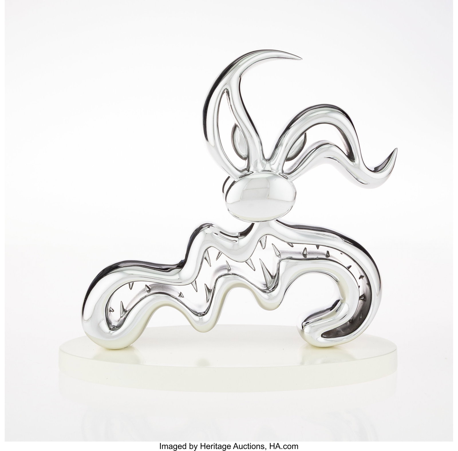 Kenny Scharf (b. 1958) Scary Guy (Signature Seri: Kenny Scharf (b. 1958) Scary Guy (Signature Series) (Silver), 2015 Cast resin with chrome finishing 9 x 5-1/2 x 9-1/2 inches (22.9 x 14&p