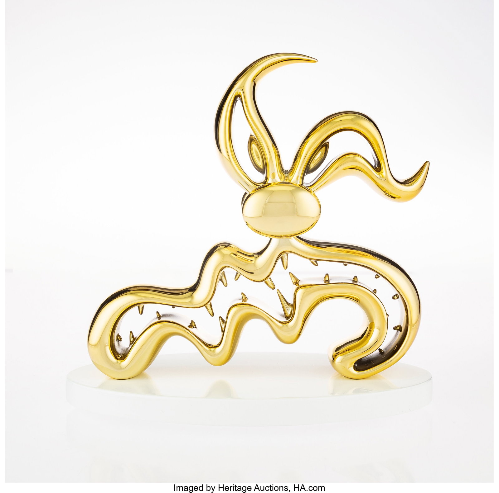 Kenny Scharf (b. 1958) Scary Guy (Gold), 2022 Ca: Kenny Scharf (b. 1958) Scary Guy (Gold), 2022 Cast resin with chrome finishing 9-1/4 x 9-3/4 x 5-1/4 inches (23.5 x 24.8 x 13.3 c