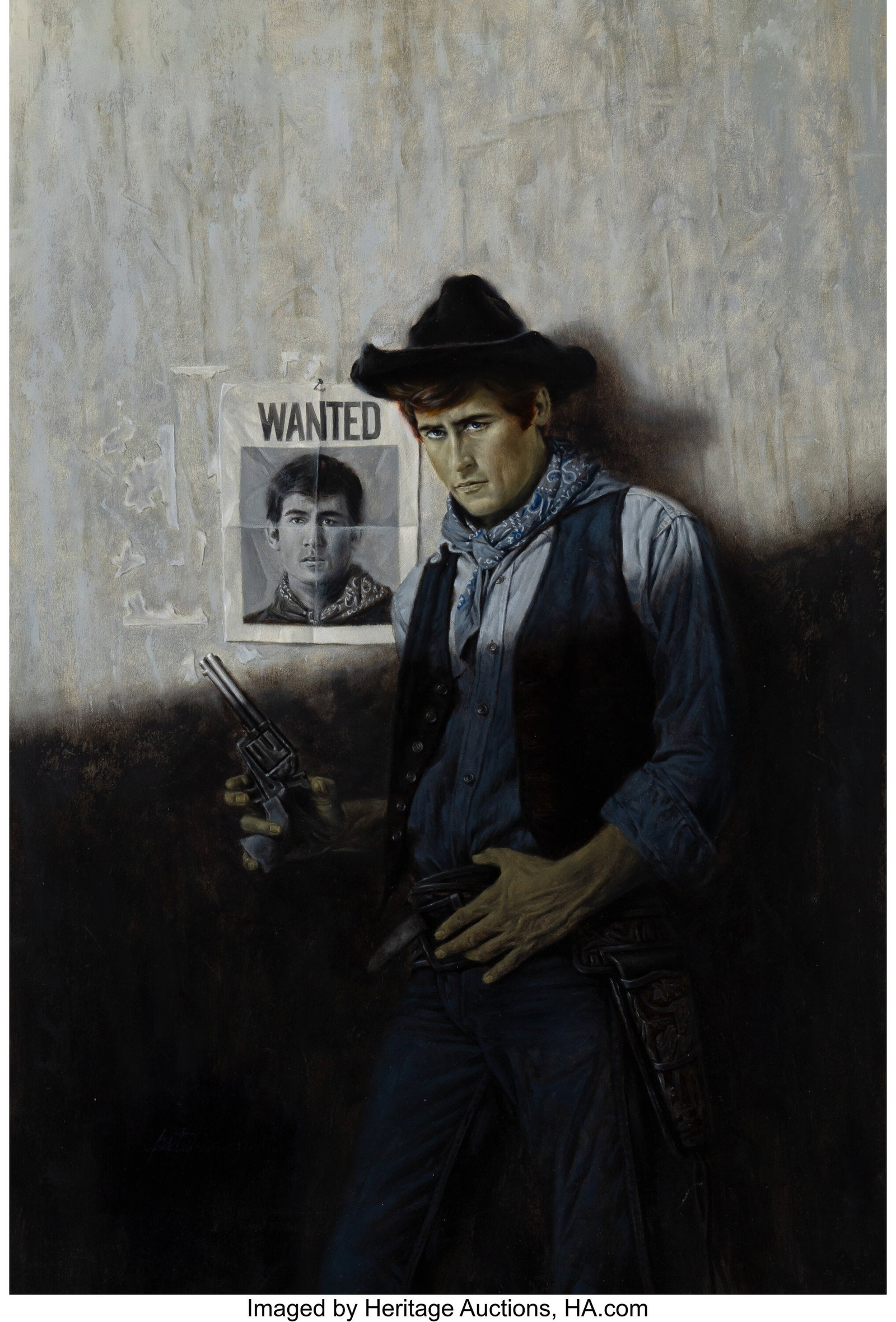 Robert Crofut (American, b. 1951) Alias Butch Ca: Robert Crofut (American, b. 1951) Alias Butch Cassidy paperback cover, 1969 Oil on board 18 x 11-3/4 inches (45.7 x 29.8 cm) Faintly signed low