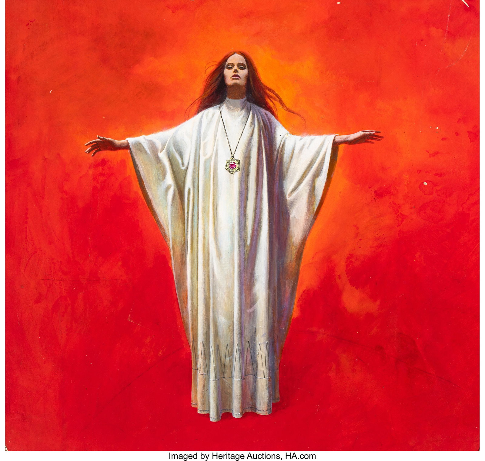 Hector Garrido (American, 1928-2020) Gothic roma: Hector Garrido (American, 1928-2020) Gothic romance paperback cover, circa 1970 Acrylic on board 24 x 25-1/2 inches (61.0 x 64.8 cm) Not signed While 