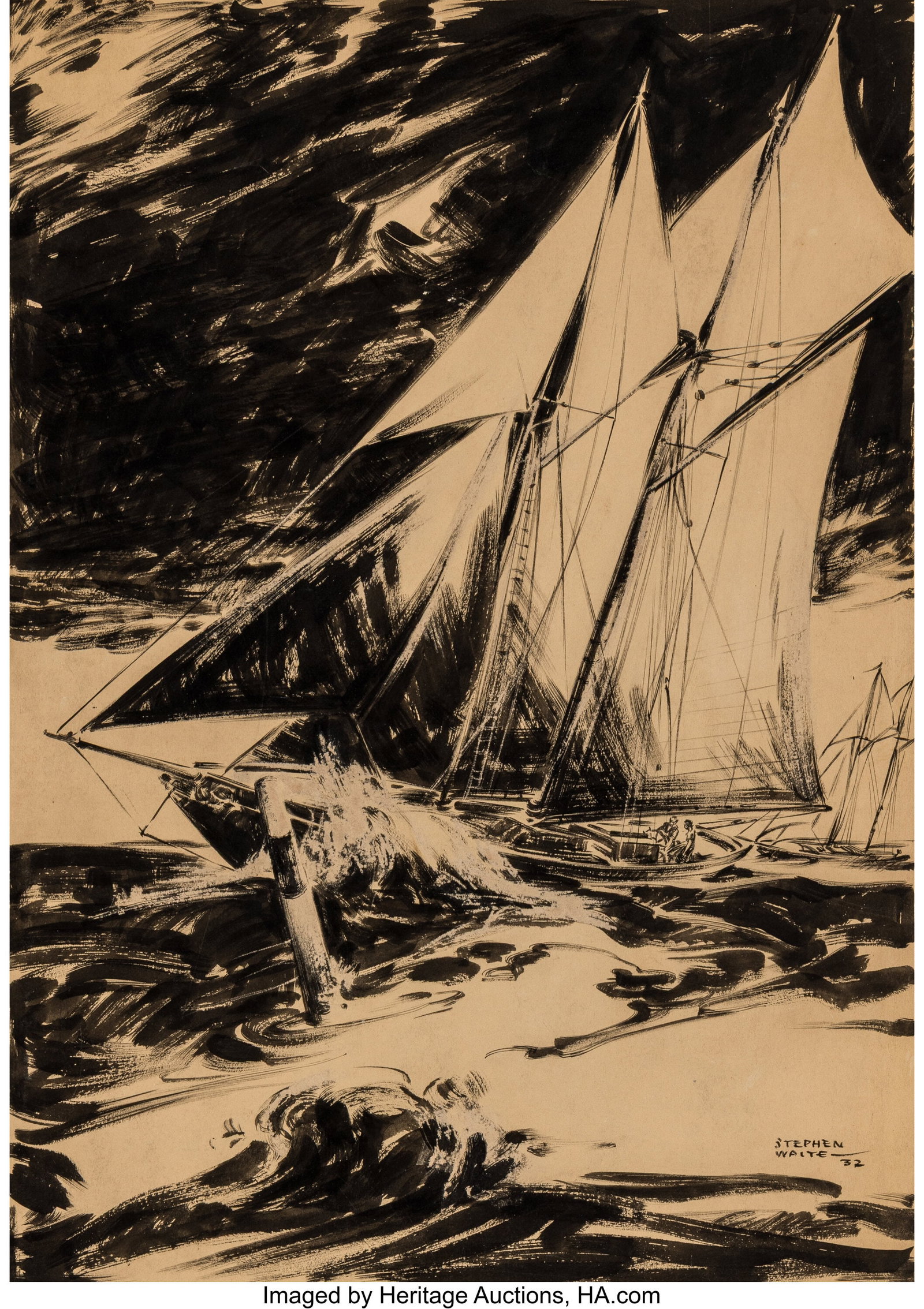 Stephen Waite (American, 19th/20th Century) Roug (1 of 3)