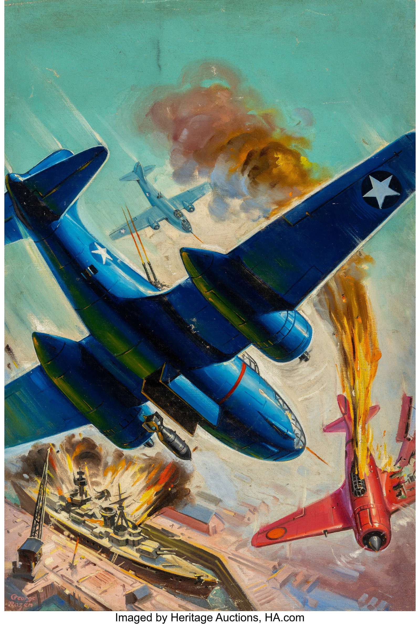 George Rozen (American, 1895-1973) Battle in the (1 of 2)