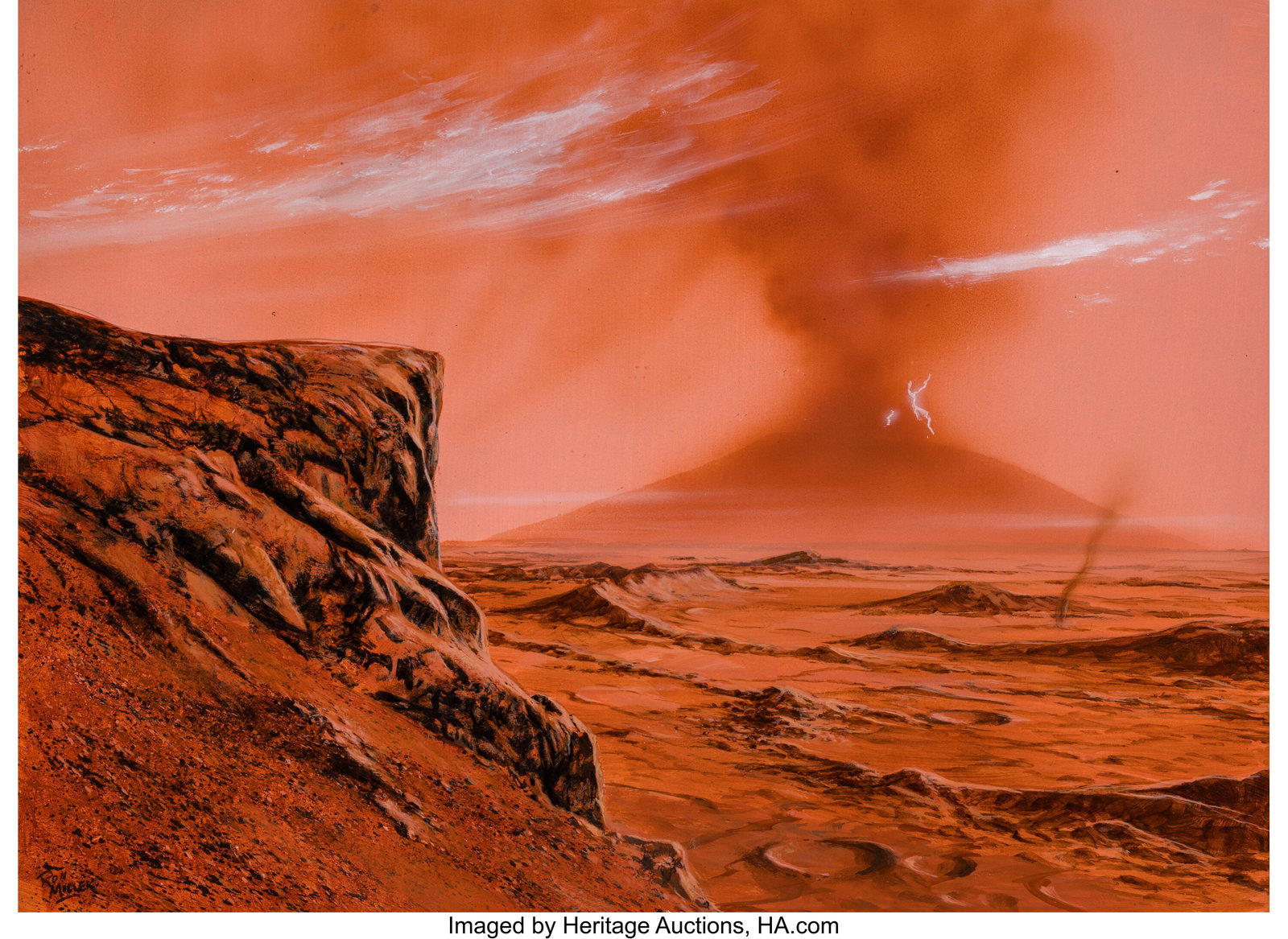 Ron Miller (American, b. 1947) Eruption of Olymp (1 of 3)