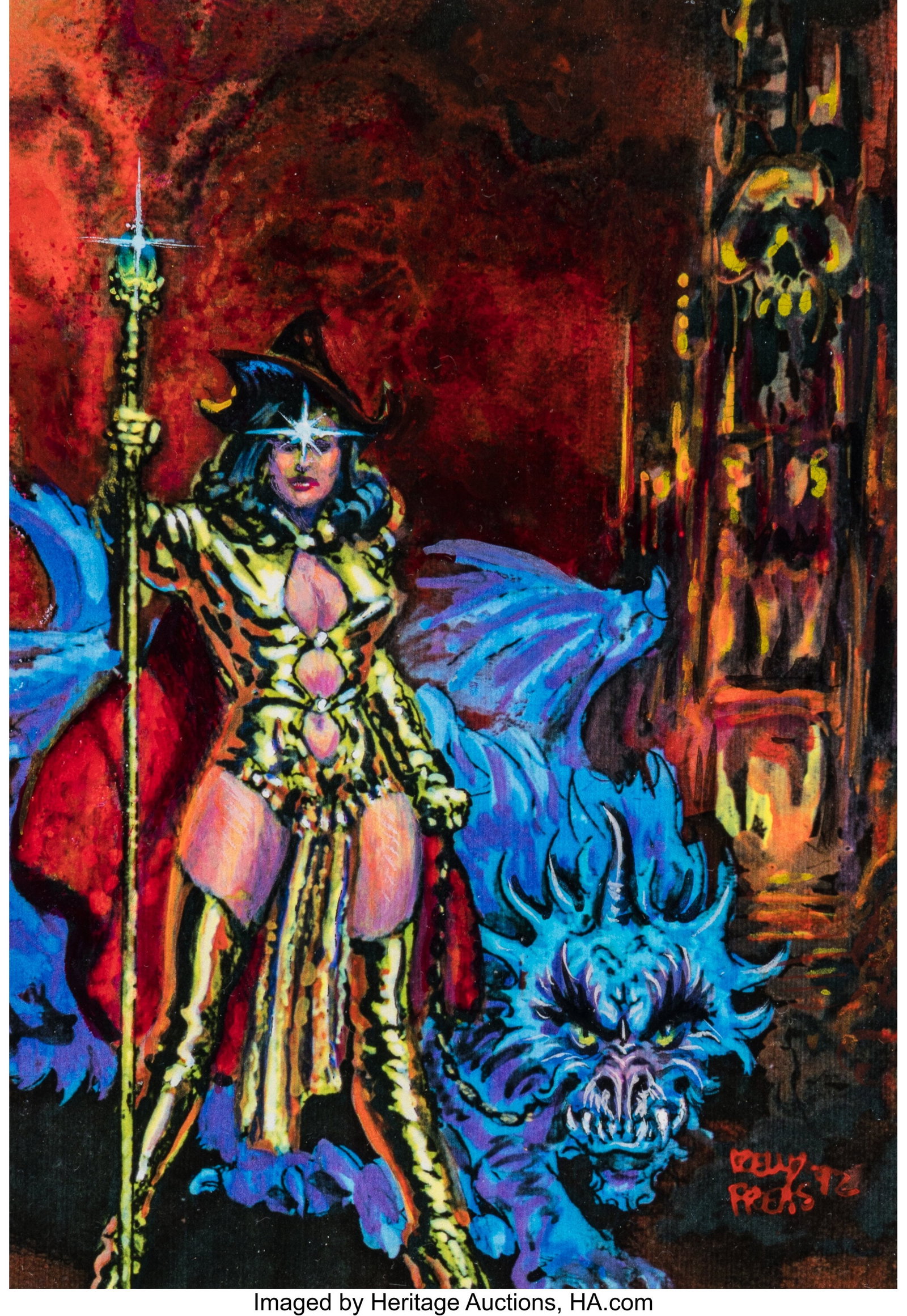 Kelly Freas (American, 1922-2005) Star Powered I: Kelly Freas (American, 1922-2005) Star Powered II, 1972 Mixed media on acetate 6-1/2 x 4-1/2 inches (16.5 x 11.4 cm) (sight) Signed and 