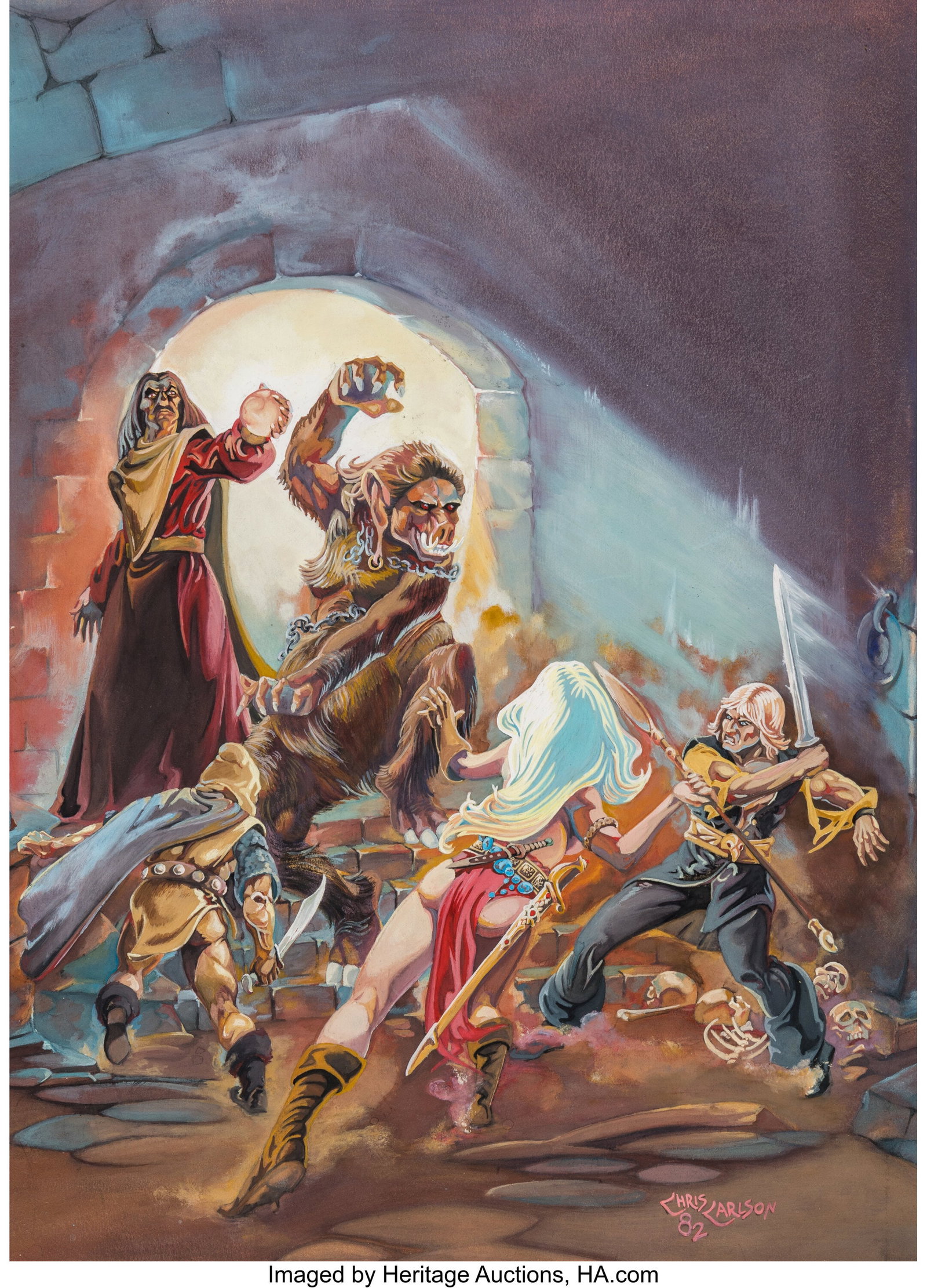 Chris Carlson (American, 20th Century) Heroic Fa (1 of 2)