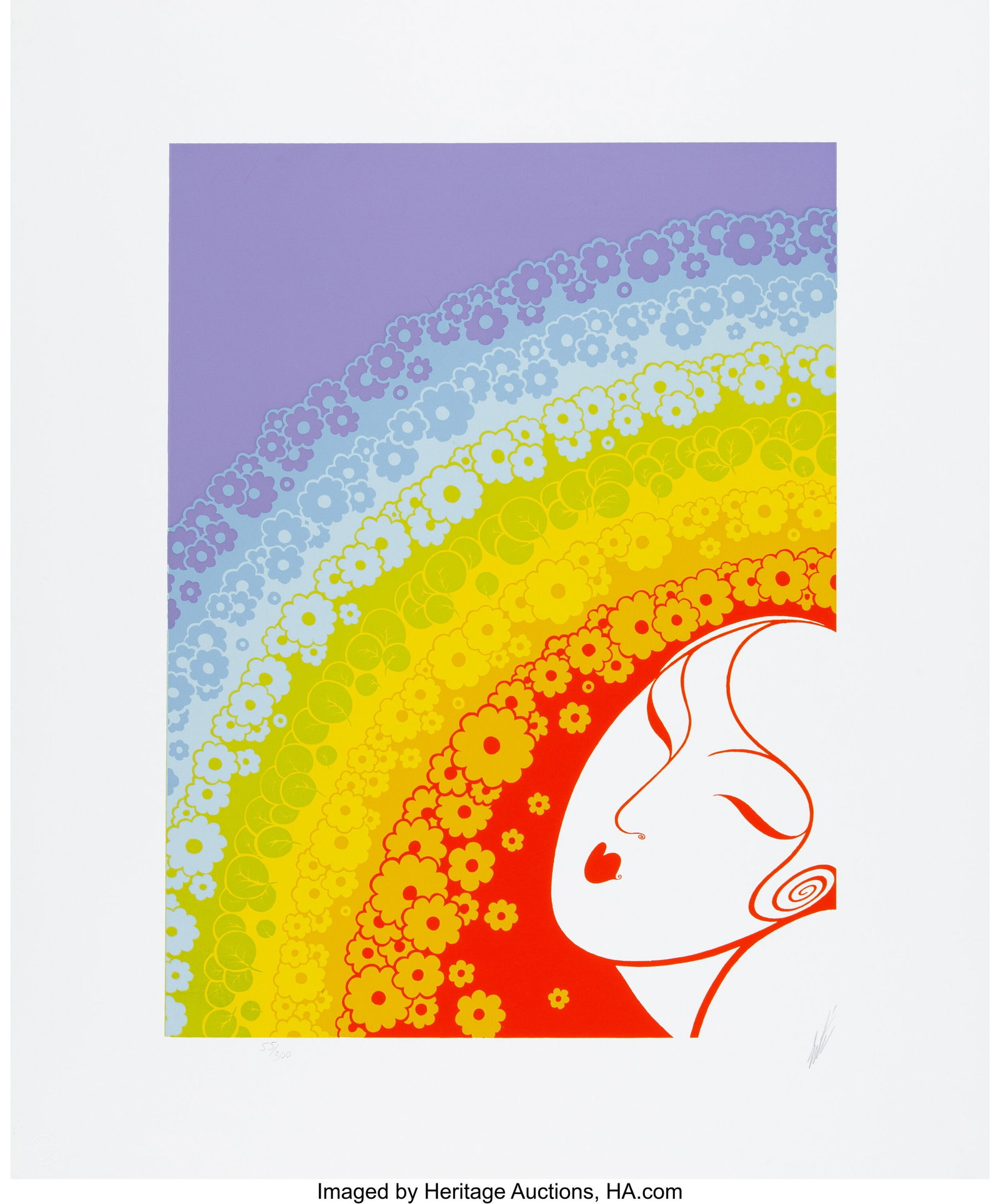 Erté (Romain de Tirtoff) (Russian/French, 1892-: Erté (Romain de Tirtoff) (Russian/French, 1892-1990) Rainbow in Blossom, 1977 Serigraph on paper 24 x 20 inches (61.0 x 50.8 cm) Ed&p