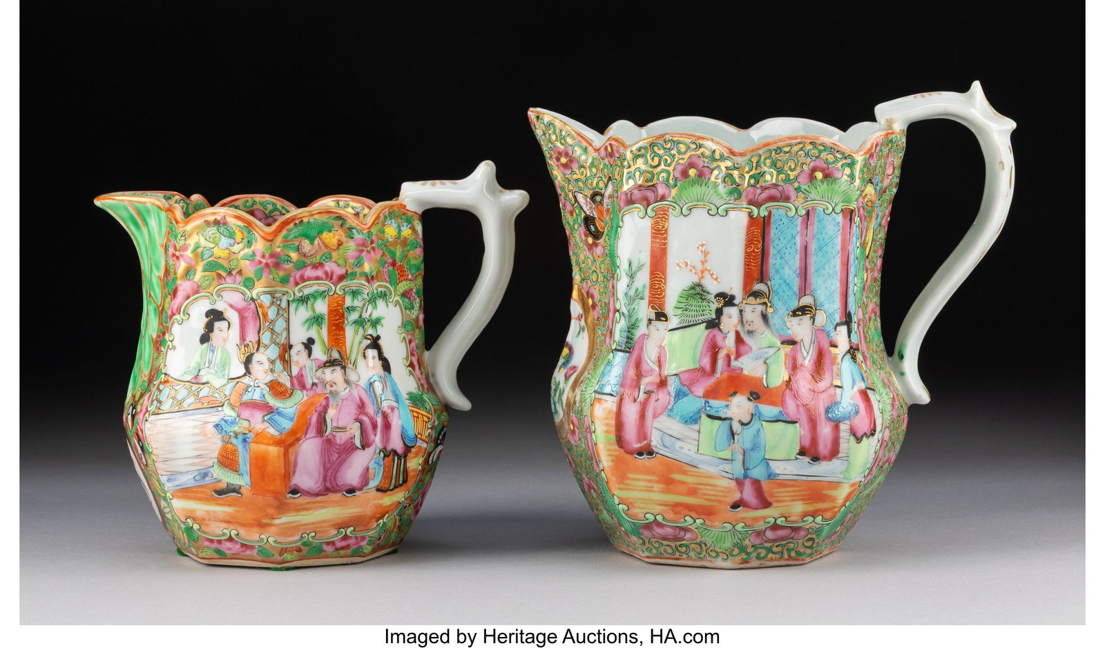 A Chinese Export Rose Medallion Creamer and Pitc (1 of 5)