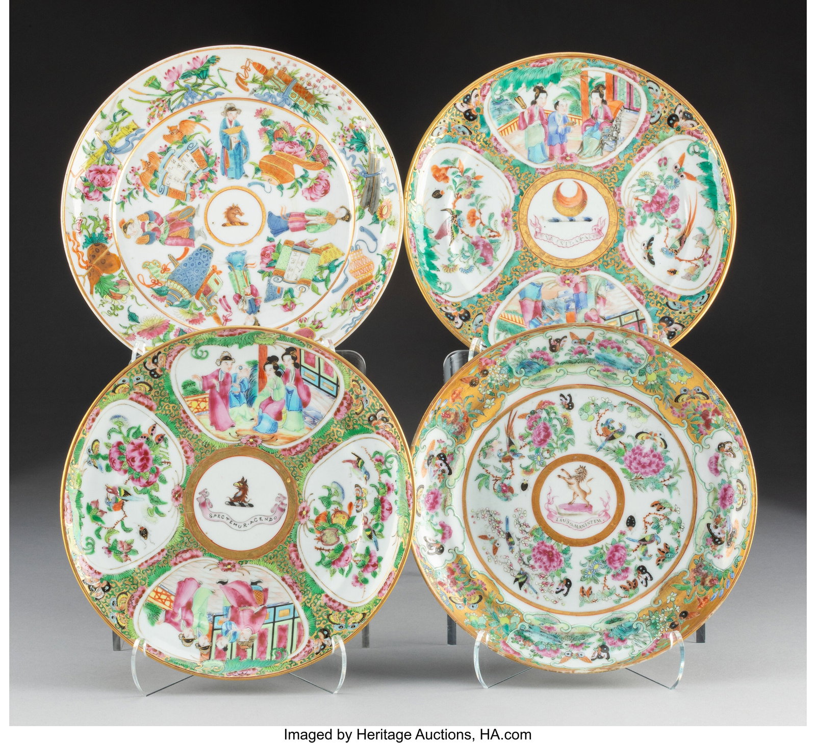 Four Chinese Export Famille Rose Plates, mid-to- (1 of 2)