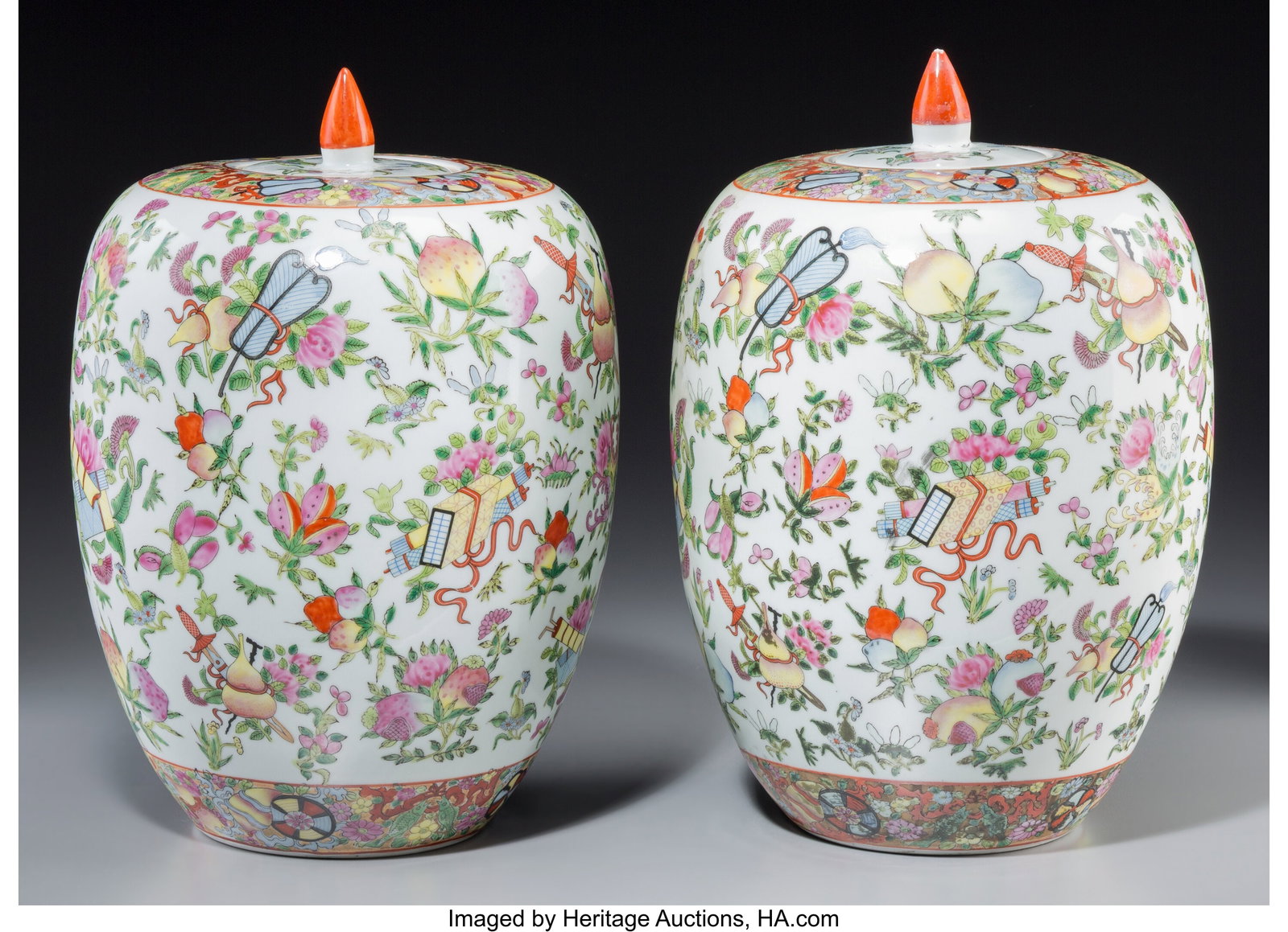 A Pair of Chinese Export Famille Rose Porcelain  (1 of 3)