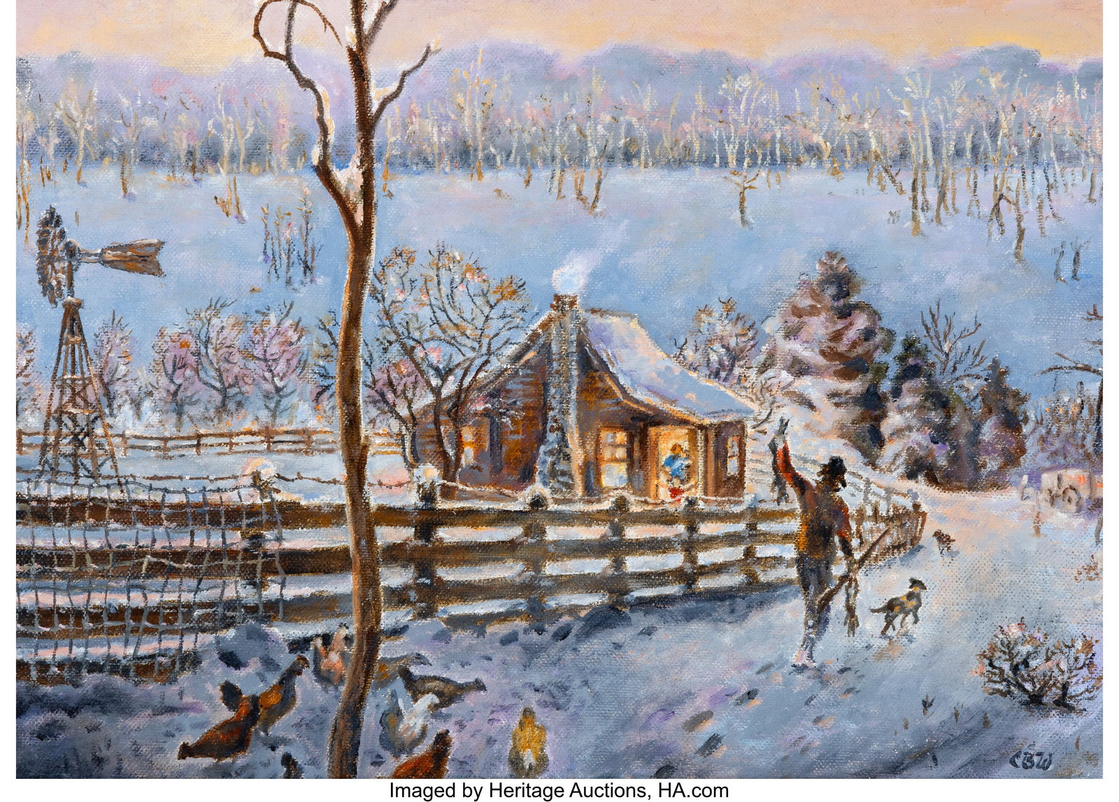 Charles Banks Wilson (American, 1918-2013) Honey: Charles Banks Wilson (American, 1918-2013) Honey, I'm Home, 2008 Oil on canvas 10 x 14 inches (25.4 x 35.6 cm) Initialed lower right: CBW Insc