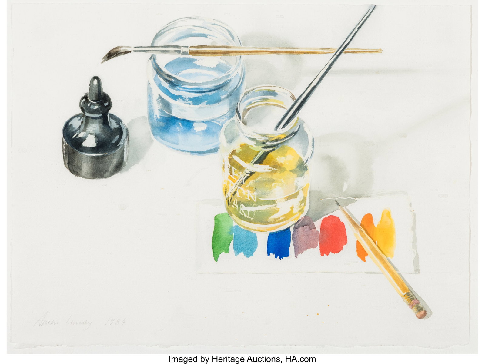 Anstis Lundy (American , 1924-2009) Watercolor S (1 of 3)