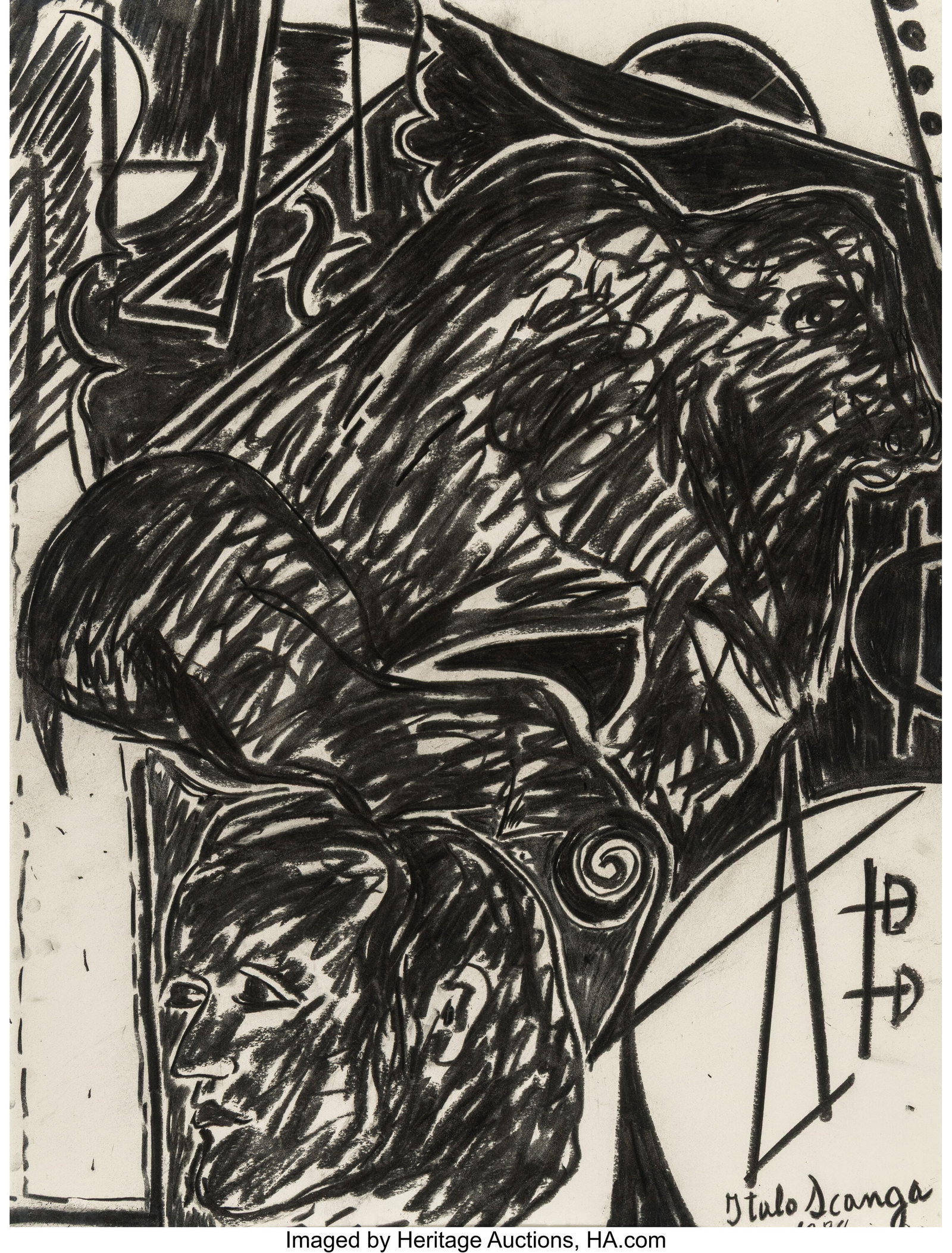 Italo Scanga (American, 1932-2001) Richard Wagne: Italo Scanga (American, 1932-2001) Richard Wagner, 1984 Charcoal on wove paper 40 x 30 inches (101.6 x 76.2 cm) (sheet) Signed and dated lower r