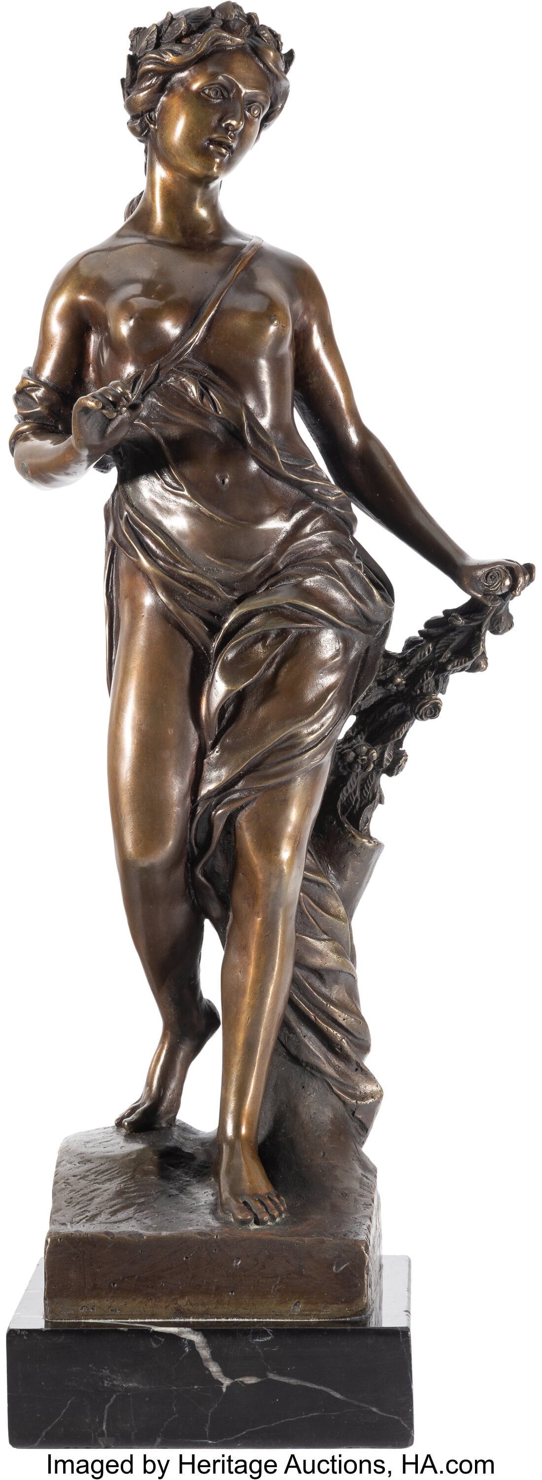 After Antonio Canova Roman Goddess, late 19th ce: After Antonio Canova Roman Goddess, late 19th century and later Patinated bronze 18-1/2 x 5-1/8 x 5-1/8 inches (47.0 x 13.0 x 13.0 cm)