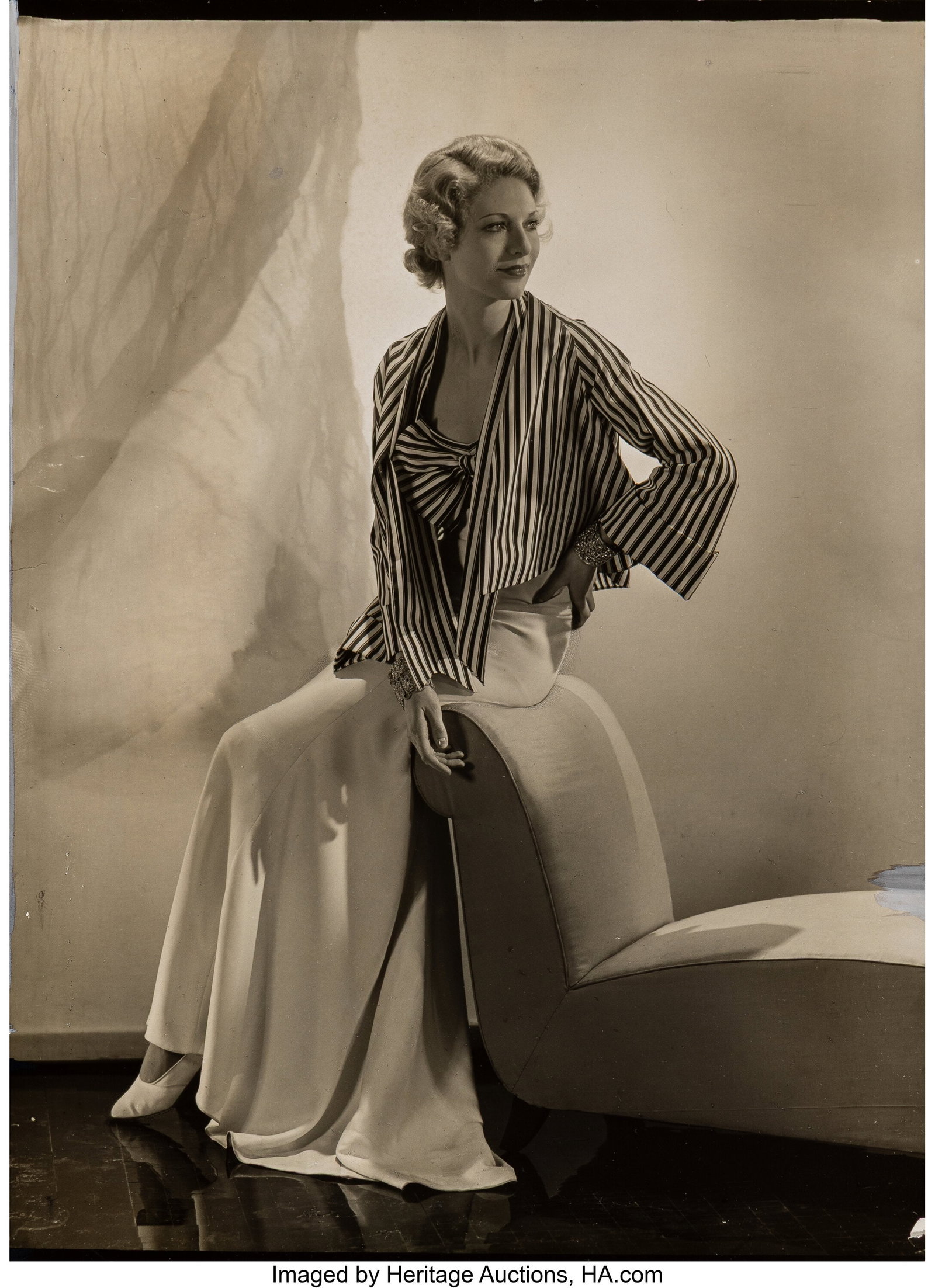 Horst P. Horst (American/German, 1906-1999) Miss: Horst P. Horst (American/German, 1906-1999) Miss Peggy Leaf, Dress by Victor Stiebel (for Vogue), 1934 Gelatin silver print 9-1/2 x 7 inches (