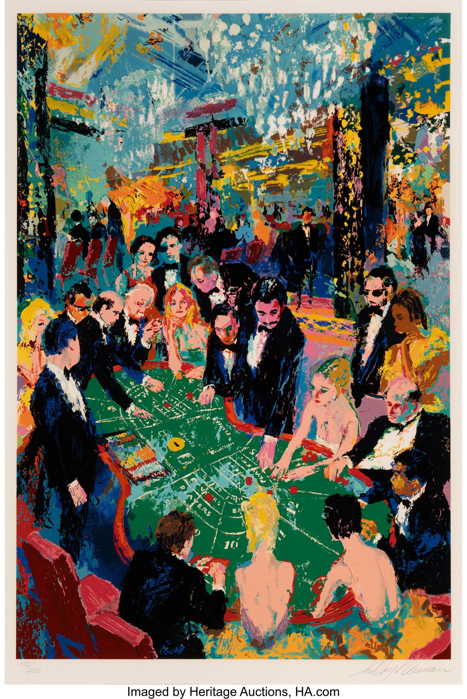 LeRoy Neiman (1921-2012) Baccarat, 1994 Screenpr: LeRoy Neiman (1921-2012) Baccarat, 1994 Screenprint in colors on wove paper 40 x 27 inches (101.6 x 68.6 cm) (sight) Ed. 175/250 Singed and