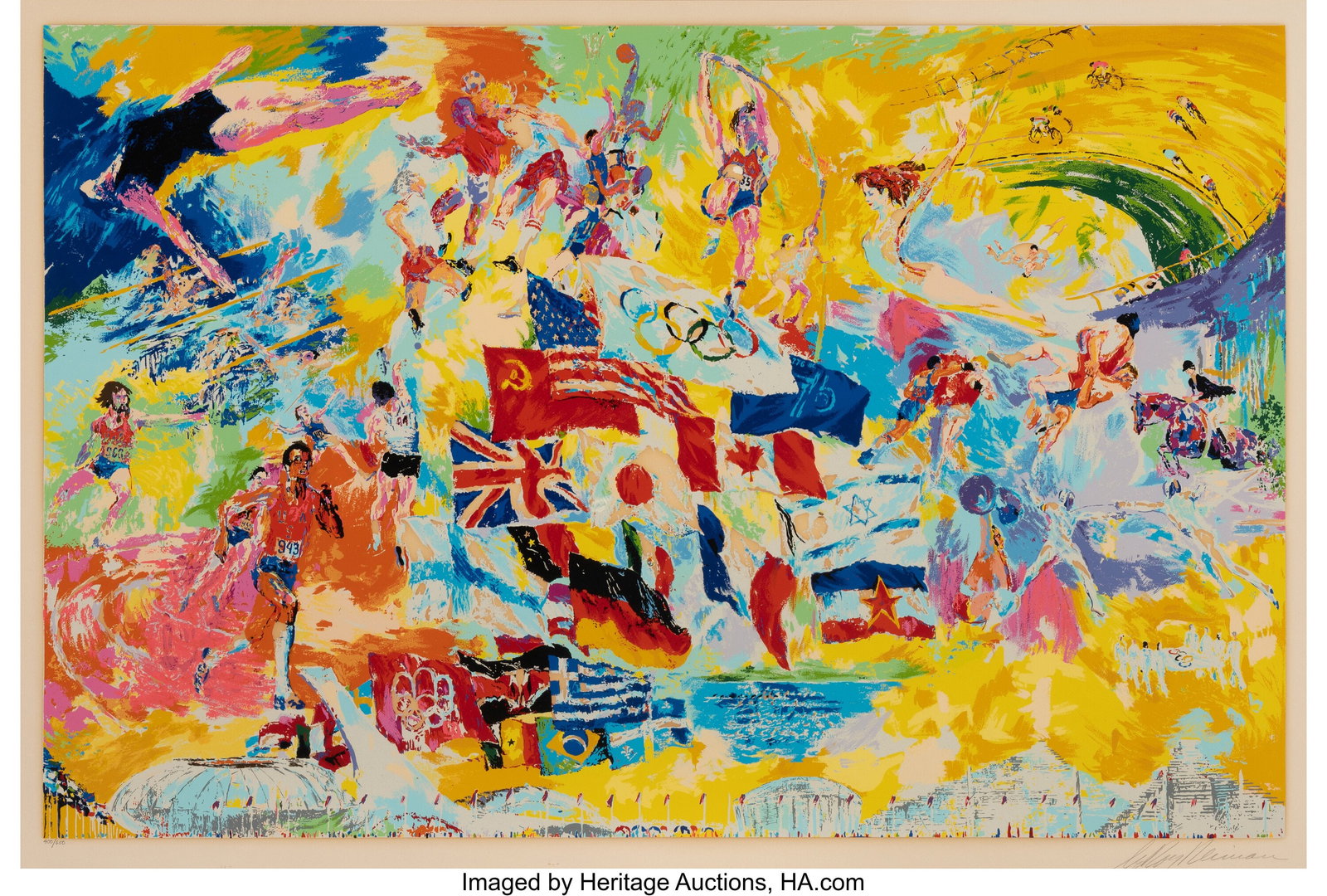 LeRoy Neiman (1921-2012) Montreal Olympics, 1976: LeRoy Neiman (1921-2012) Montreal Olympics, 1976 Screenprint in colors on wove paper 33-1/2 x 50 inches (85.1 x 127 cm) (sight) Ed. 400/600 Si