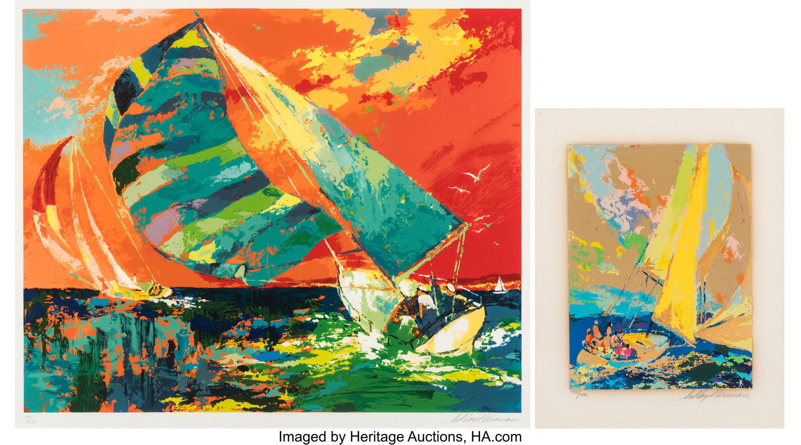 LeRoy Neiman (1921-2012) Orange Sky Sailing; Nor (1 of 4)