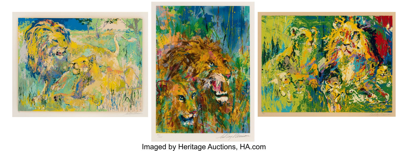 LeRoy Neiman (1921-2012) Lions; Lion Couple; Lio (1 of 8)